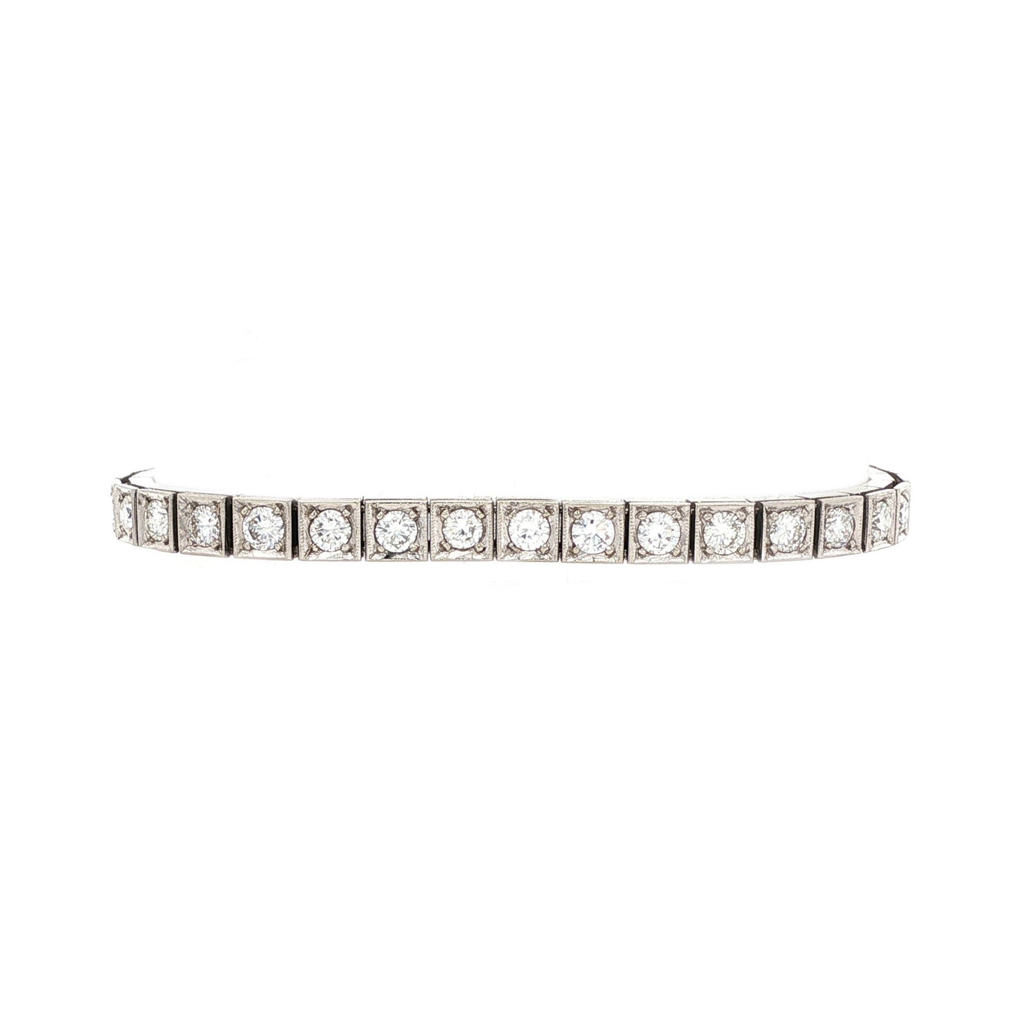Witgouden tennisarmband met diamant 14 karaat