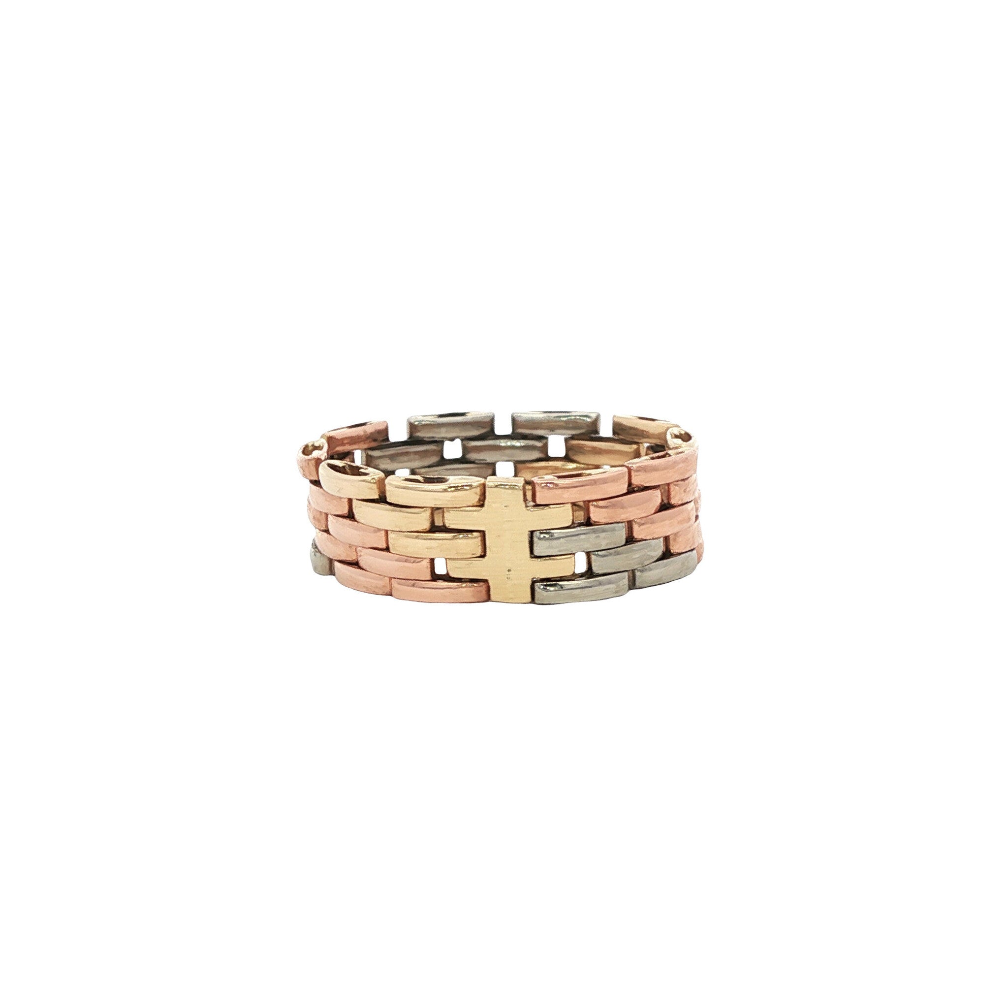Tricolour gouden rolex ring 14 karaat