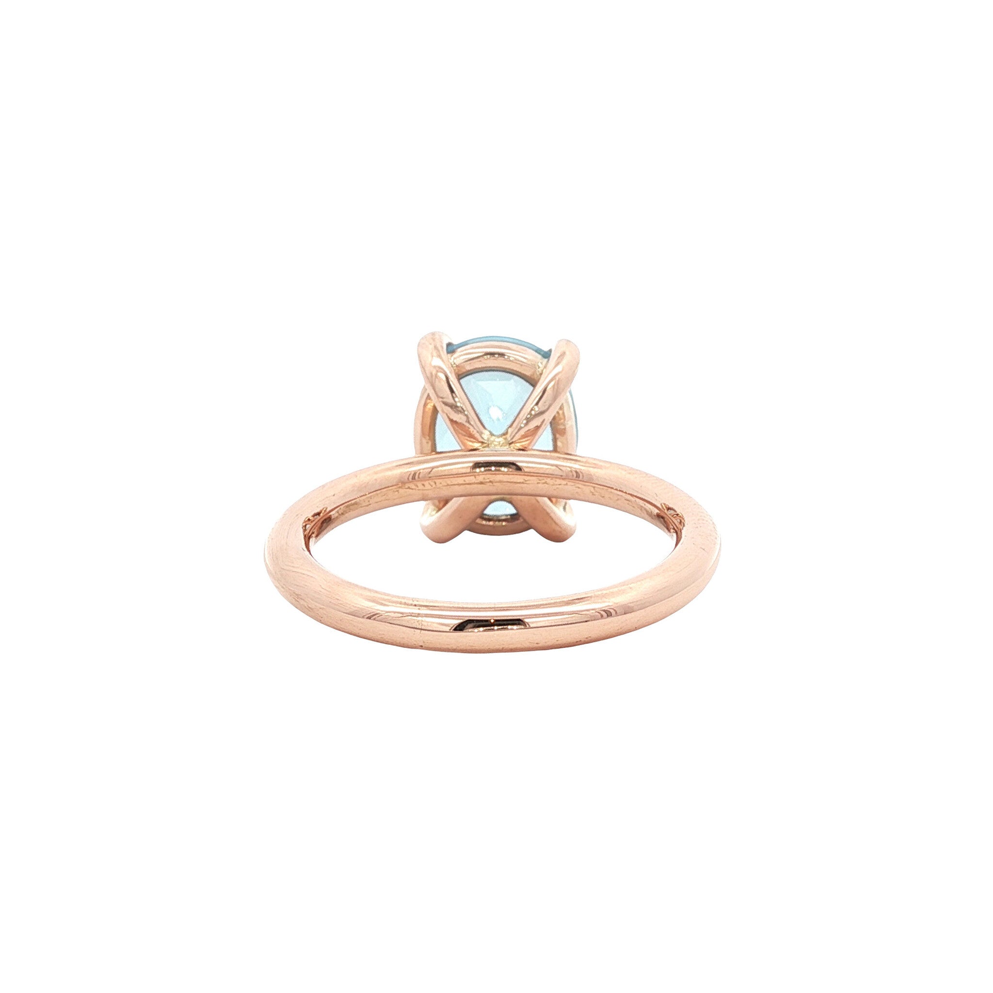 Rose gold ring with topaz 14 karat