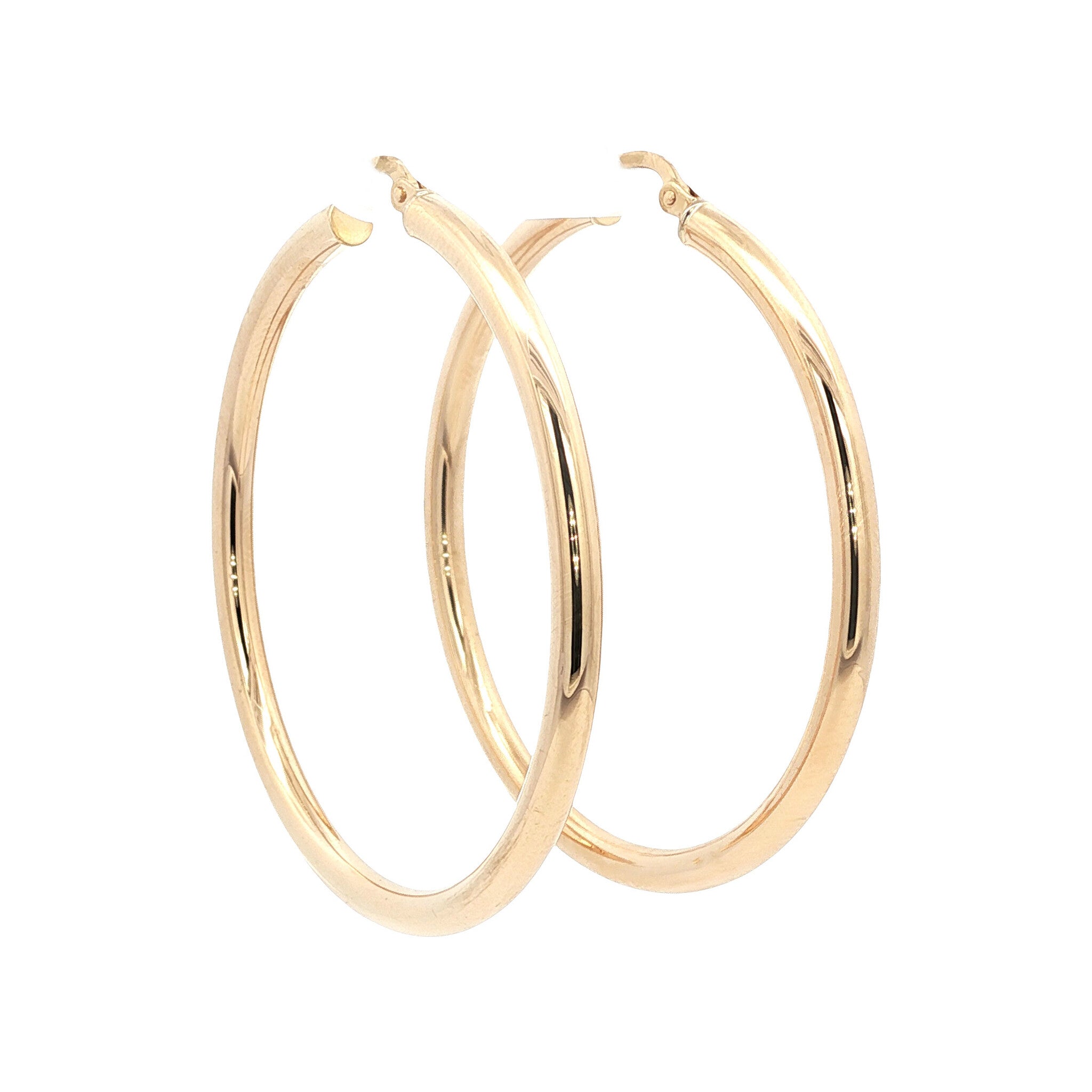 Gold smooth earrings 14 karat
