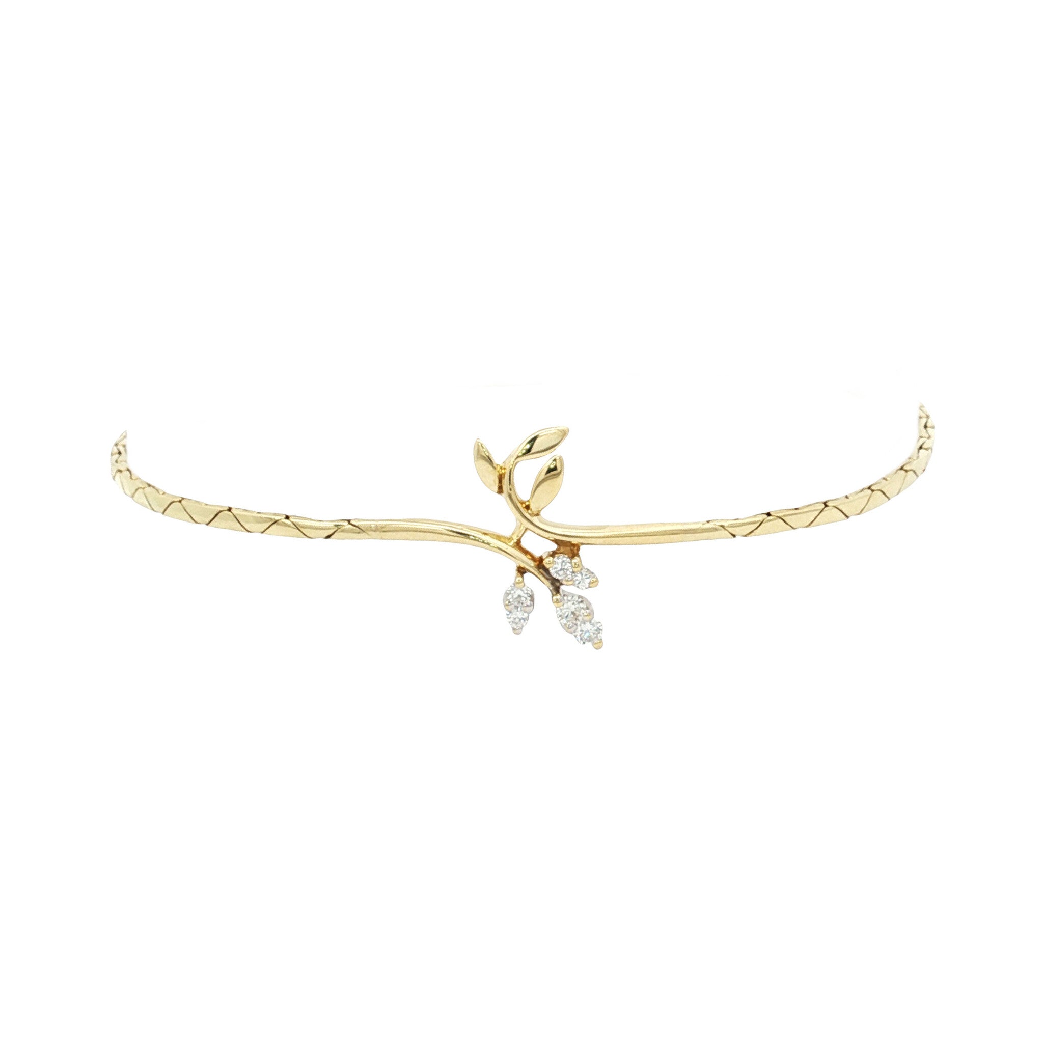 Gold bracelet with diamond 17 cm 14 karat