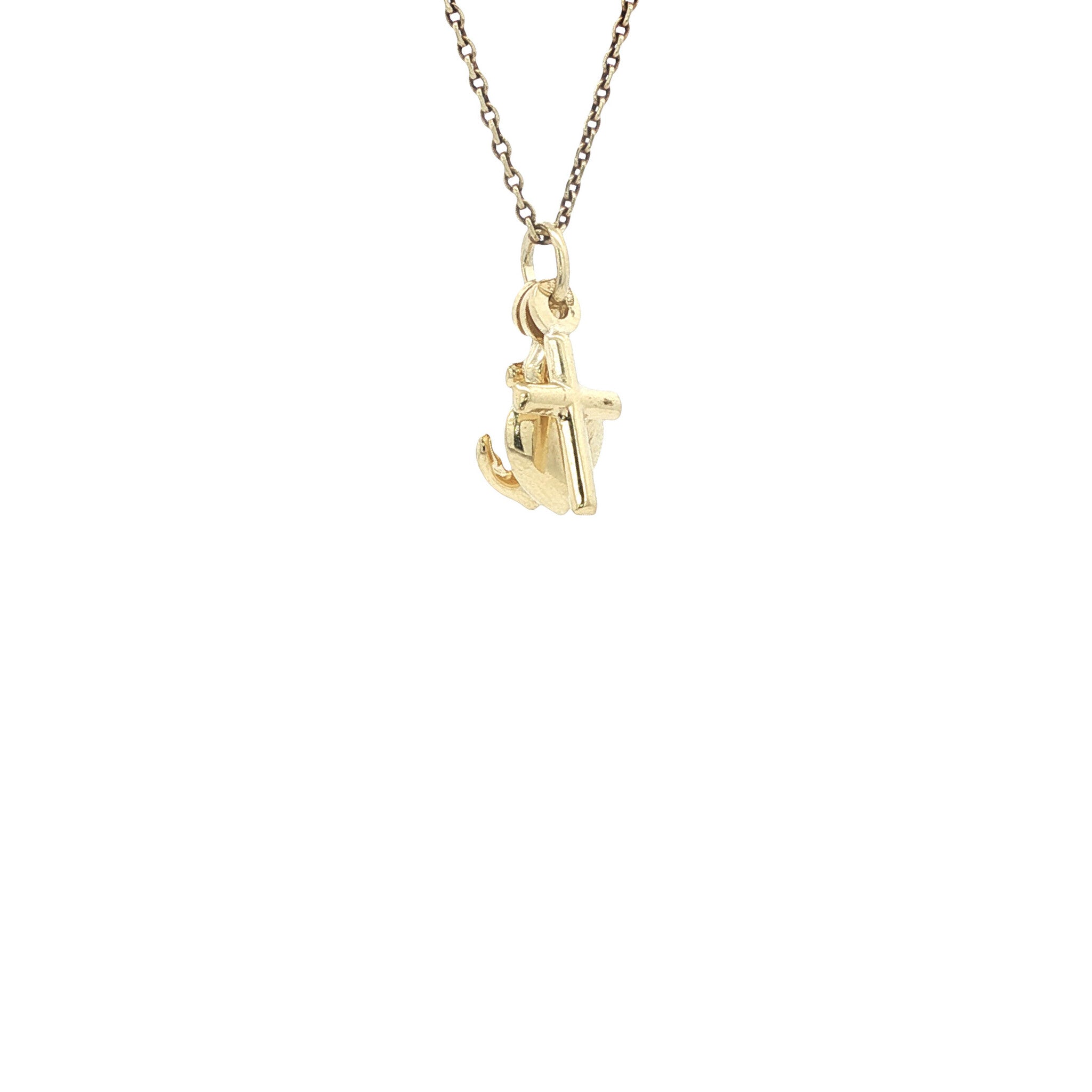 Gouden hanger geloof. hoop en liefde 14 karaat