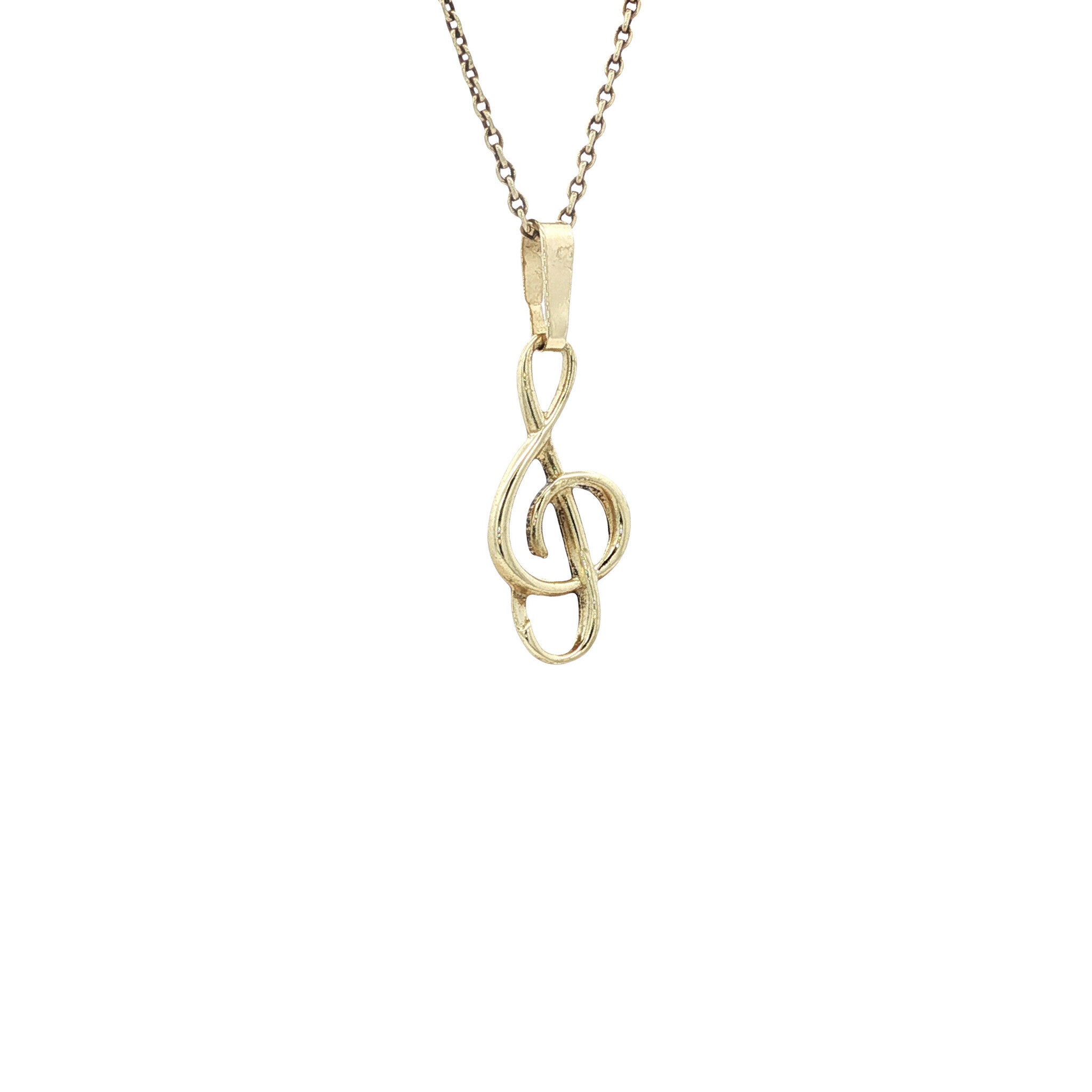 14 karat gold musical note pendant