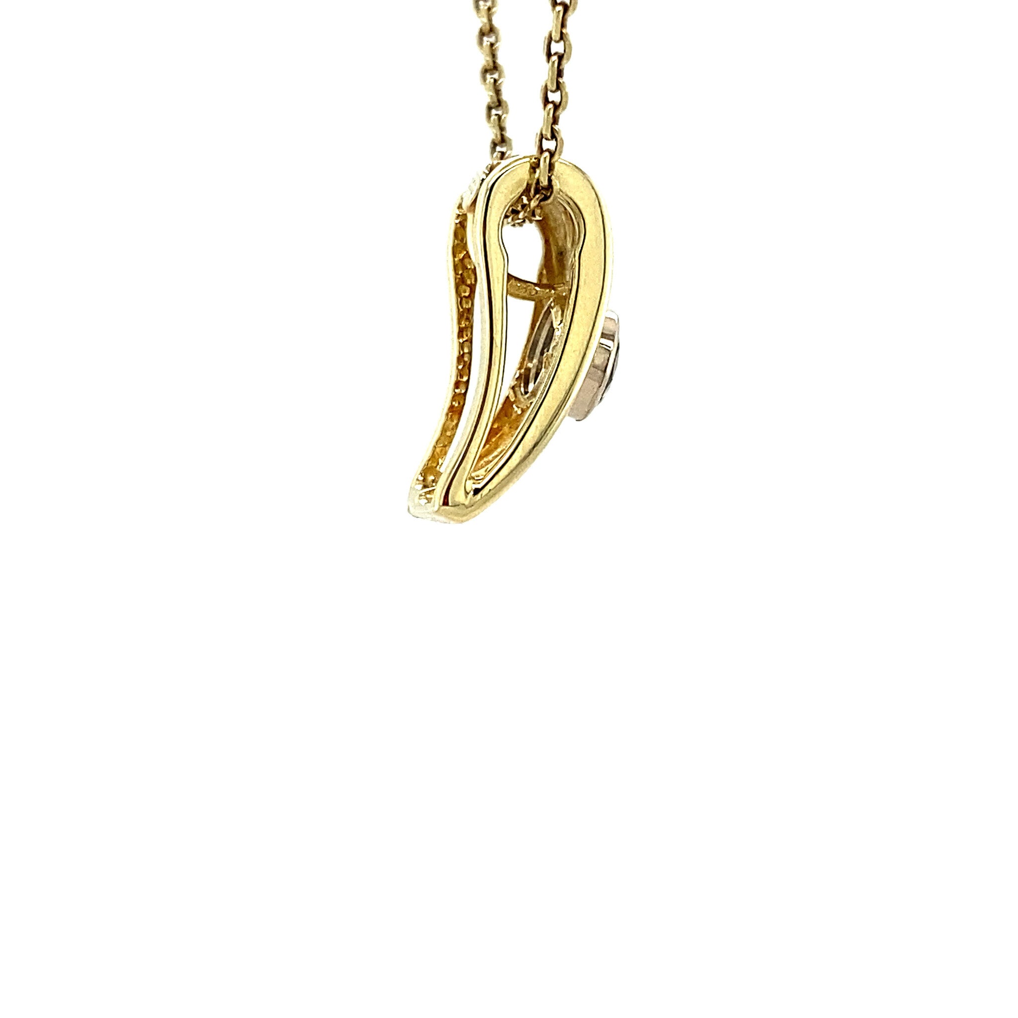 Gold pendant with aquamarine 14 kt