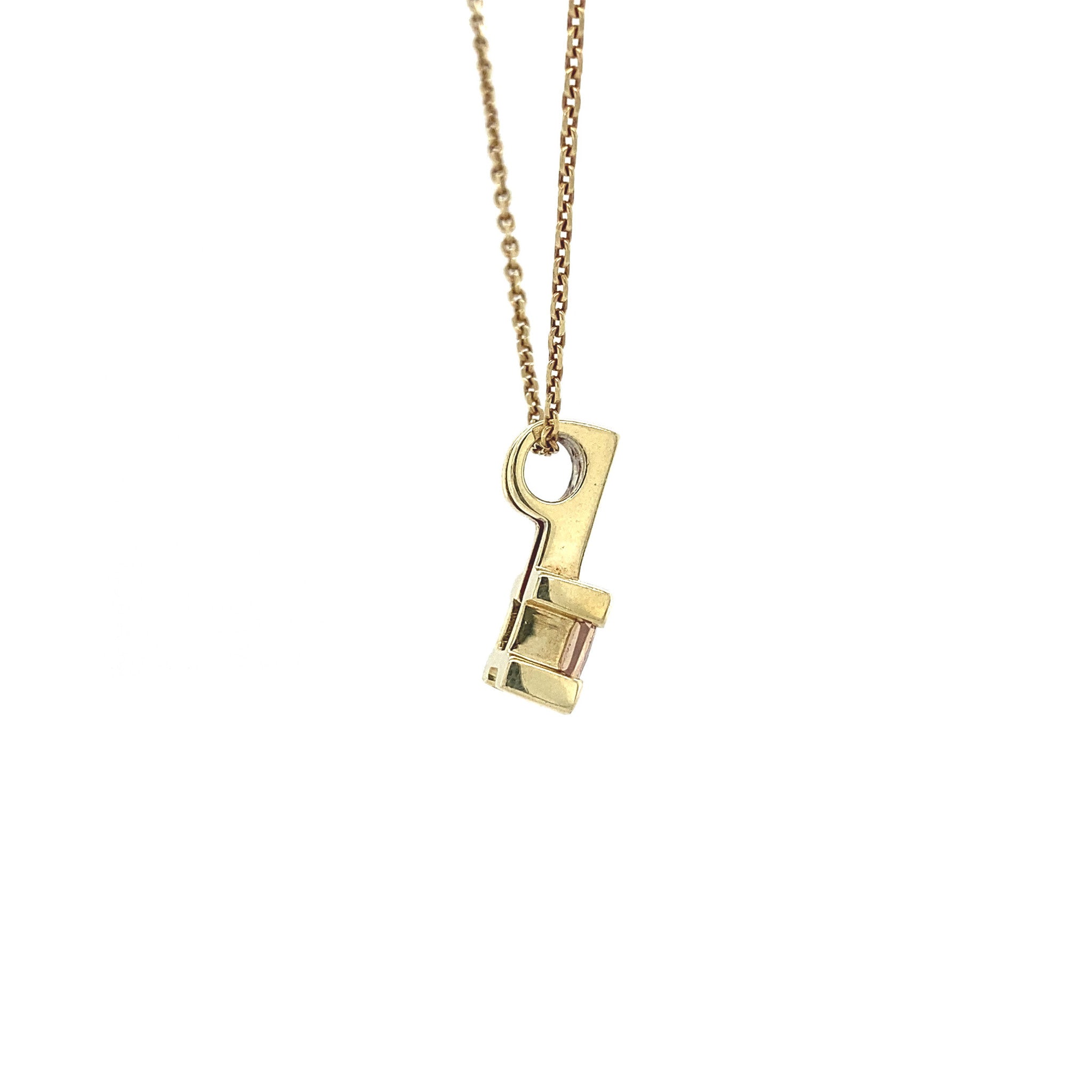 Golden pendant with glass and zirconia 14 kt