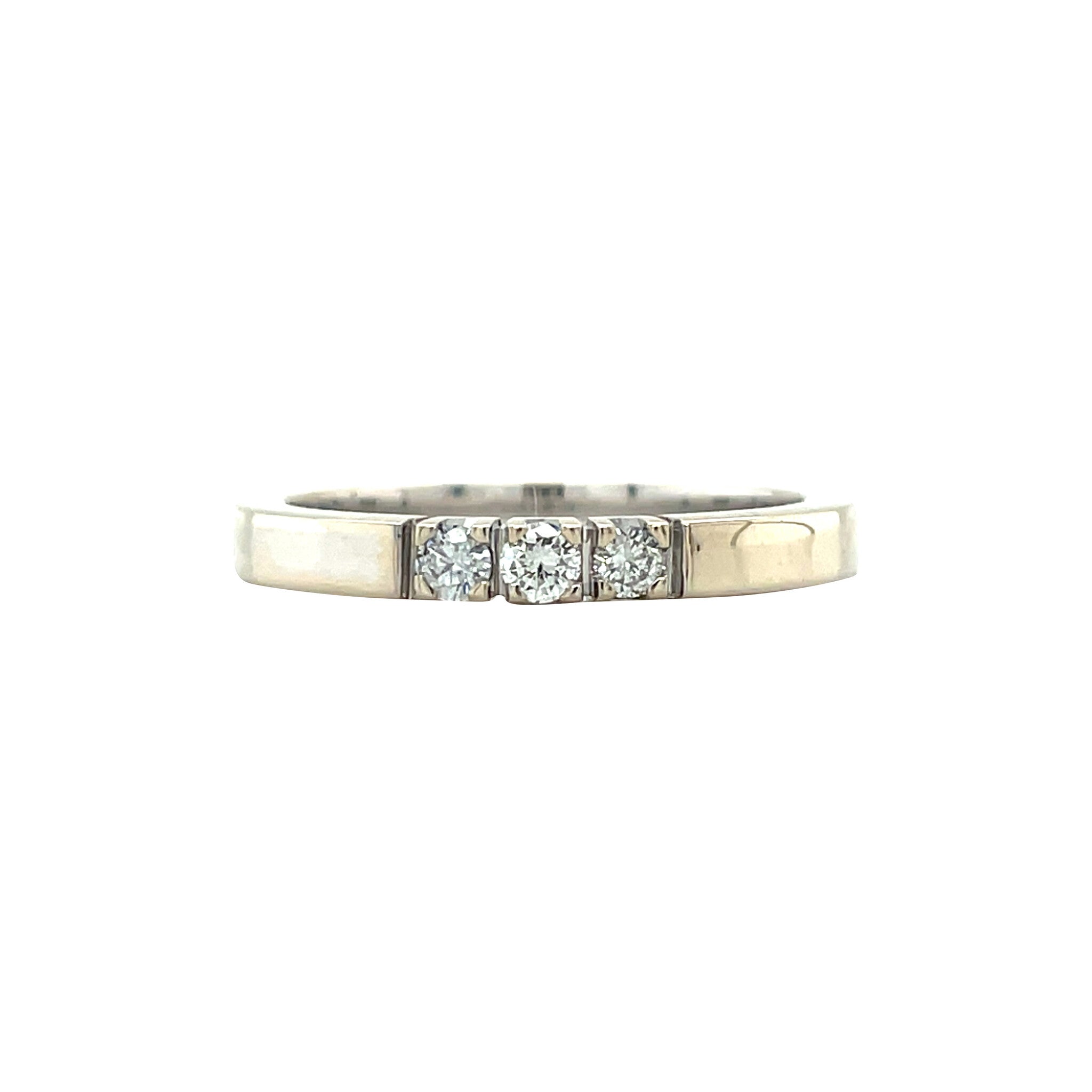 White gold memory ring with diamond 14 karat