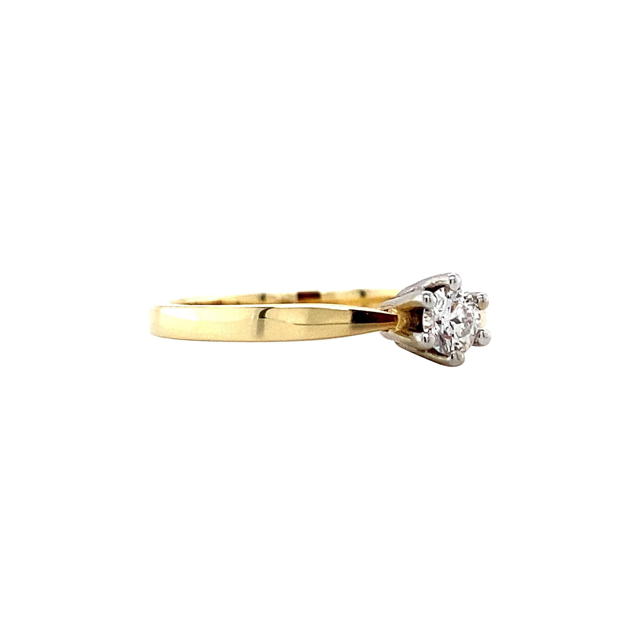Gold solitaire ring with diamond 14 karat* new