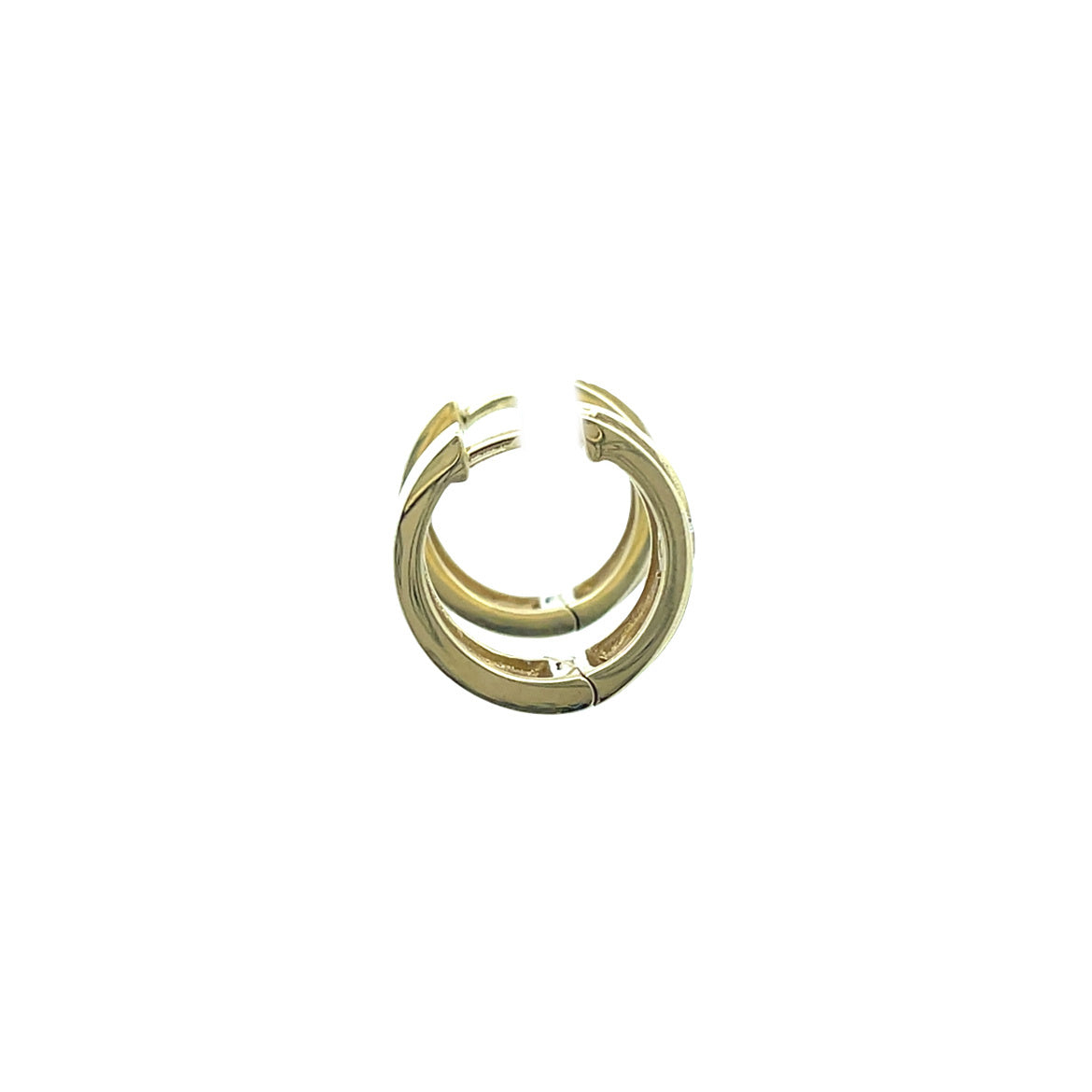 Gold hinged hoop earrings with zirconia 14 karat