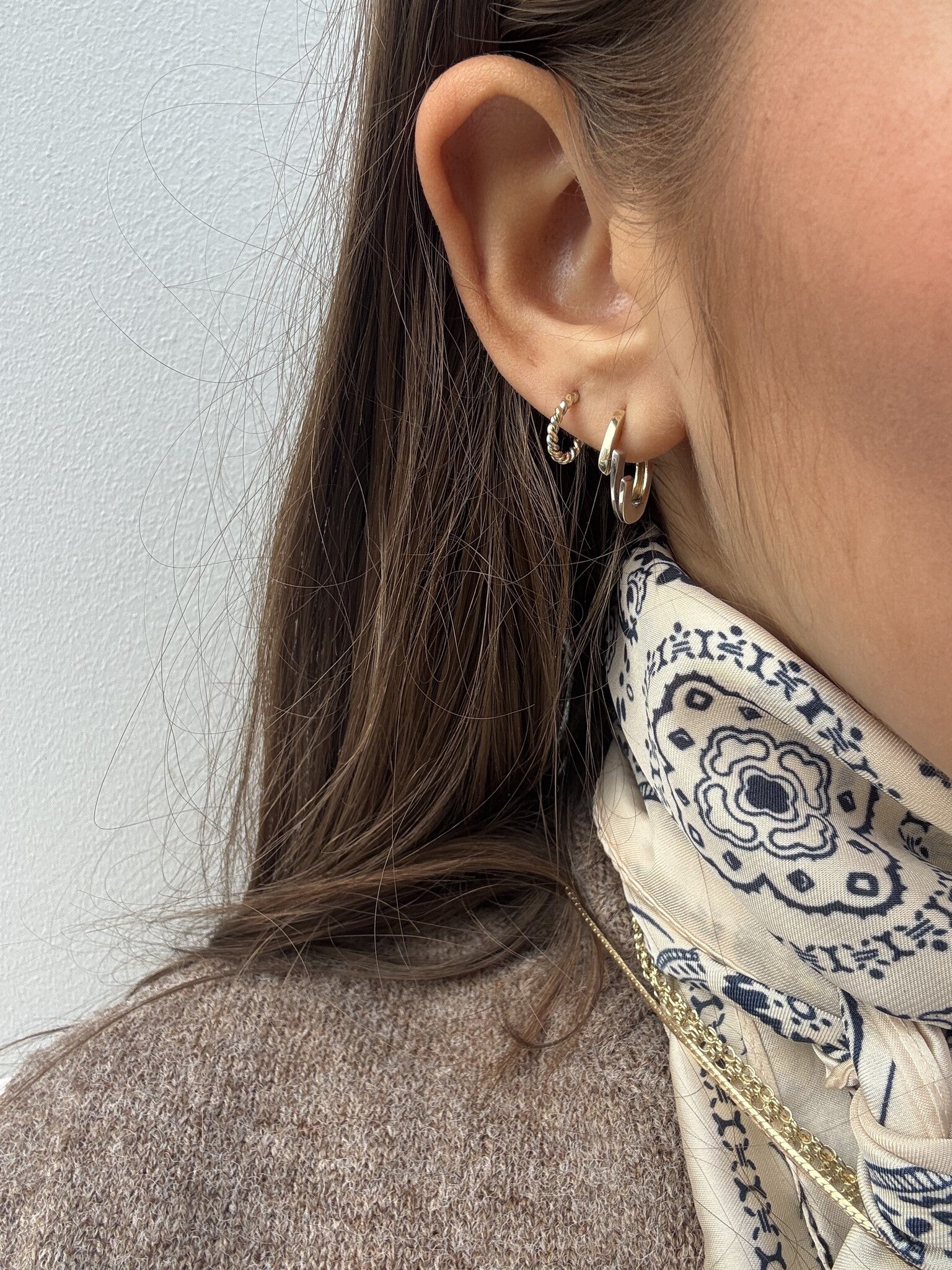 Gold stud earrings 14 karat