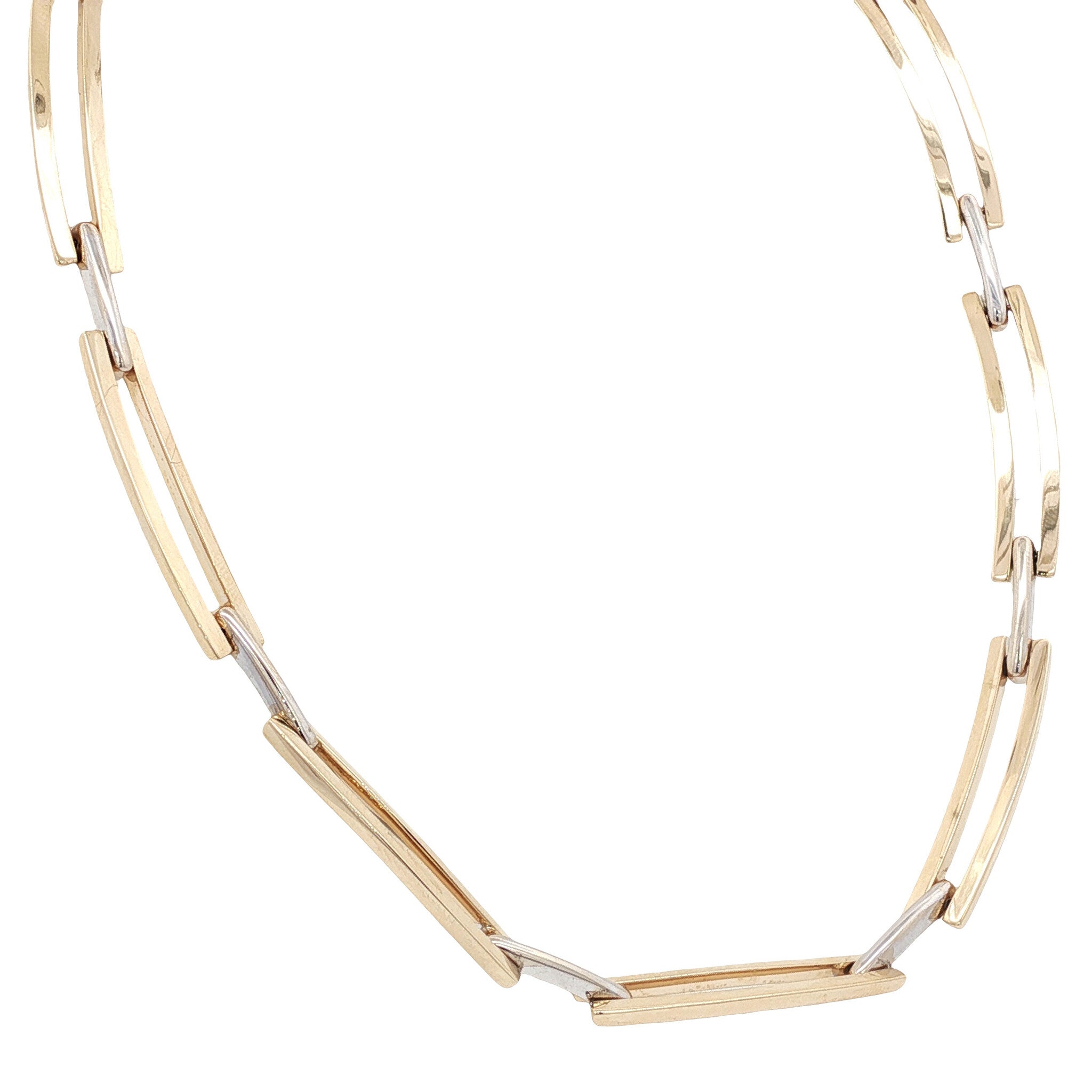 Bicolour gold choker 45 cm 14 karat
