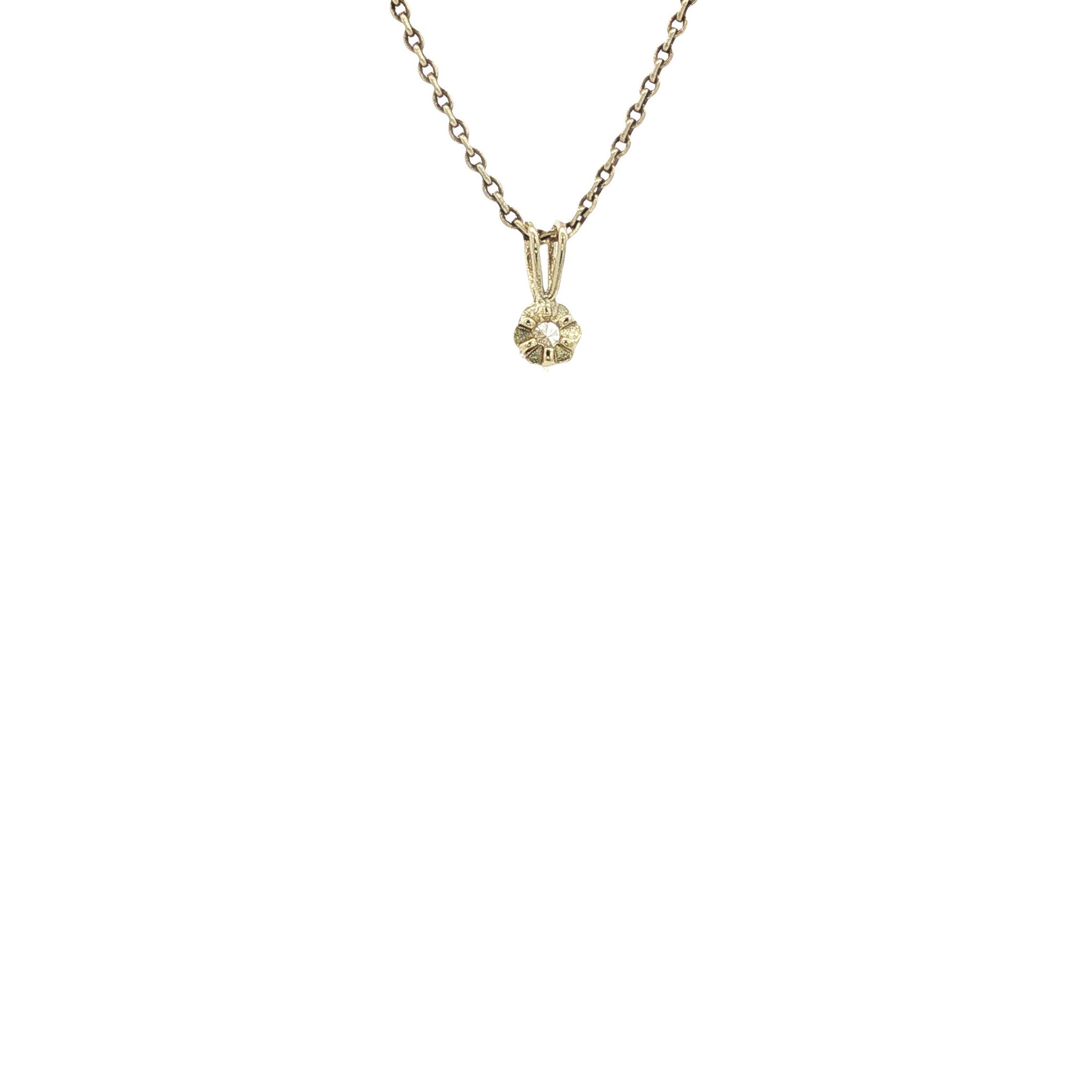 14-karat gold solitaire pendant with diamond