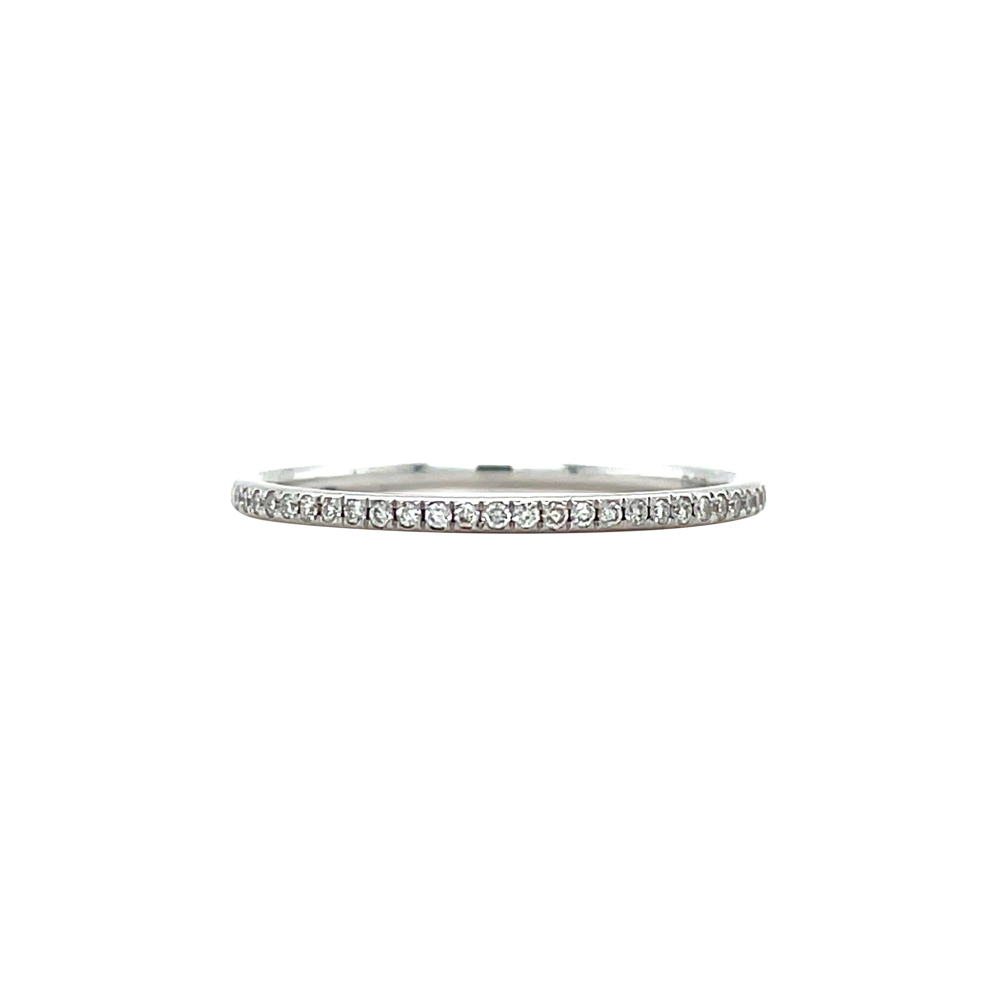 White gold row ring with diamond 14 kt