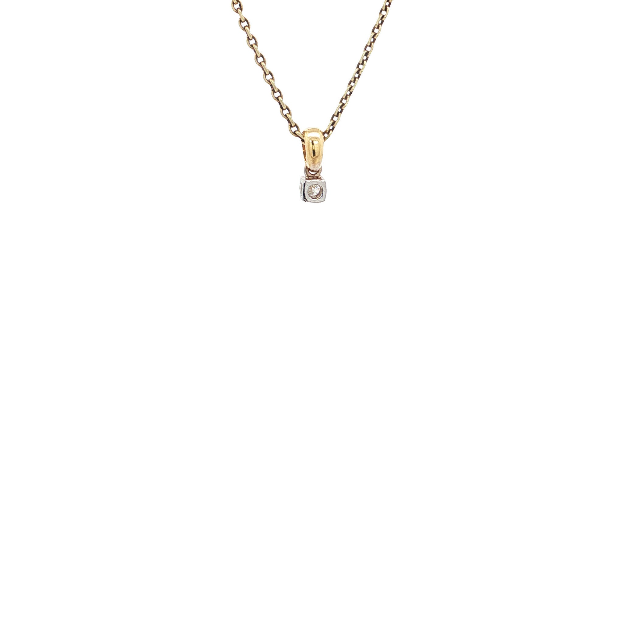 Gouden solitair hanger met diamant 18 karaat* nieuw