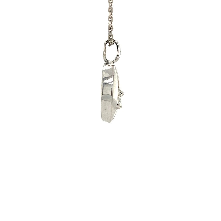 White gold pendant with diamond 14 kt