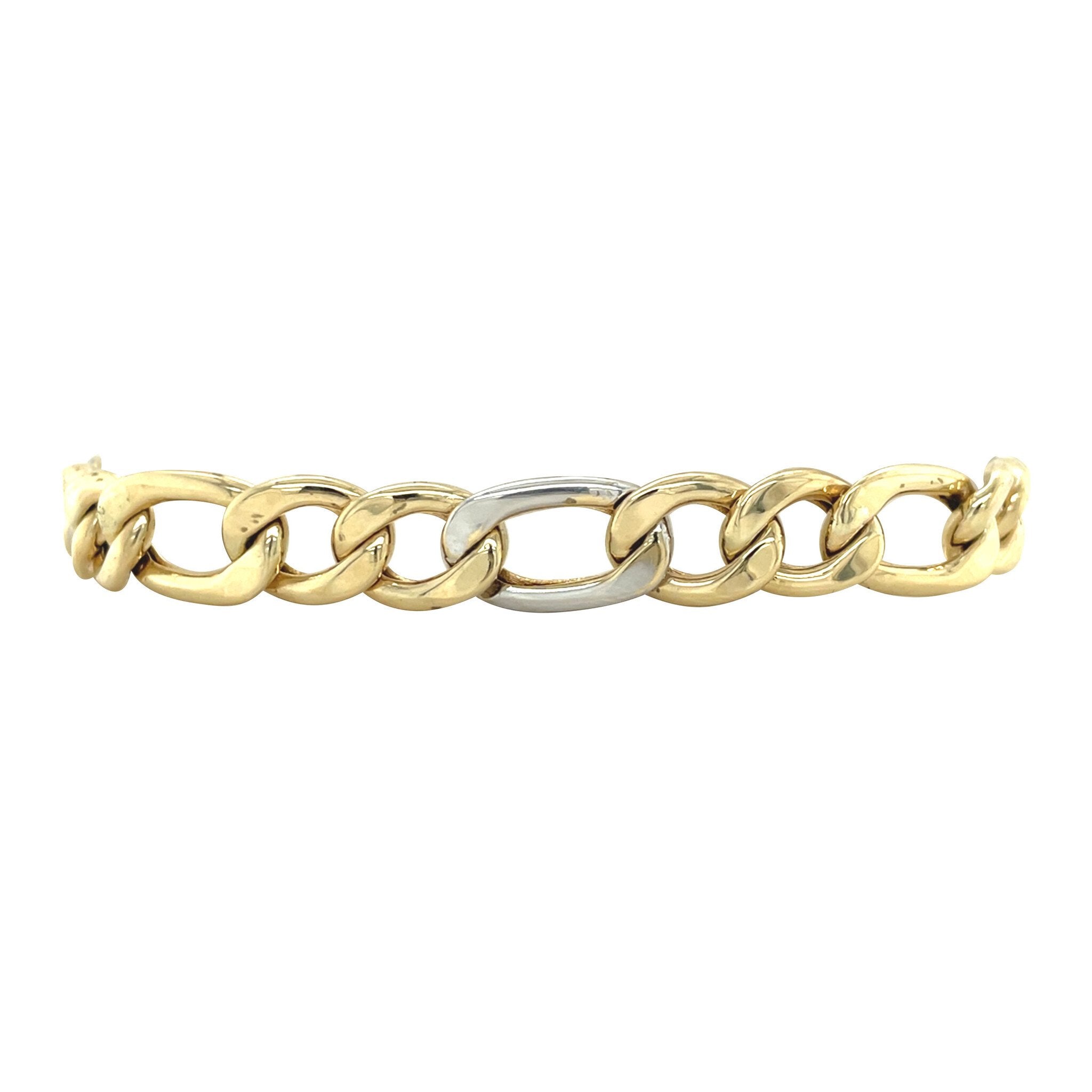 Gold Figaro bracelet 19.5 cm 14 karat