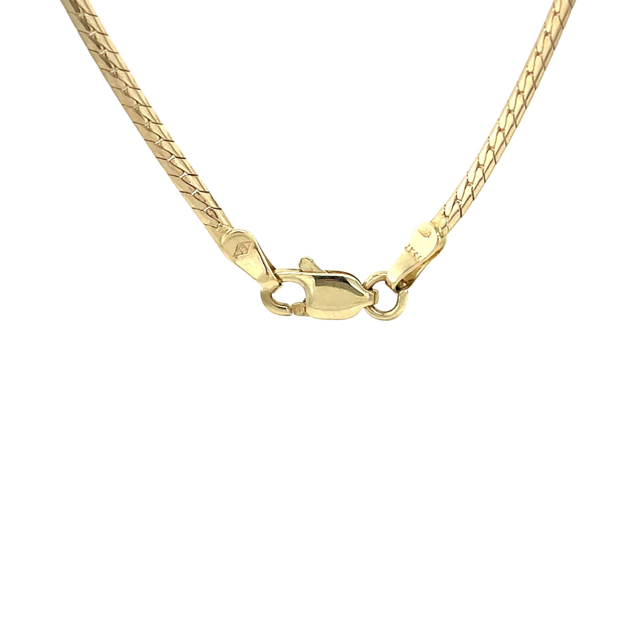 Gold choker with diamond 43 cm 14 karat