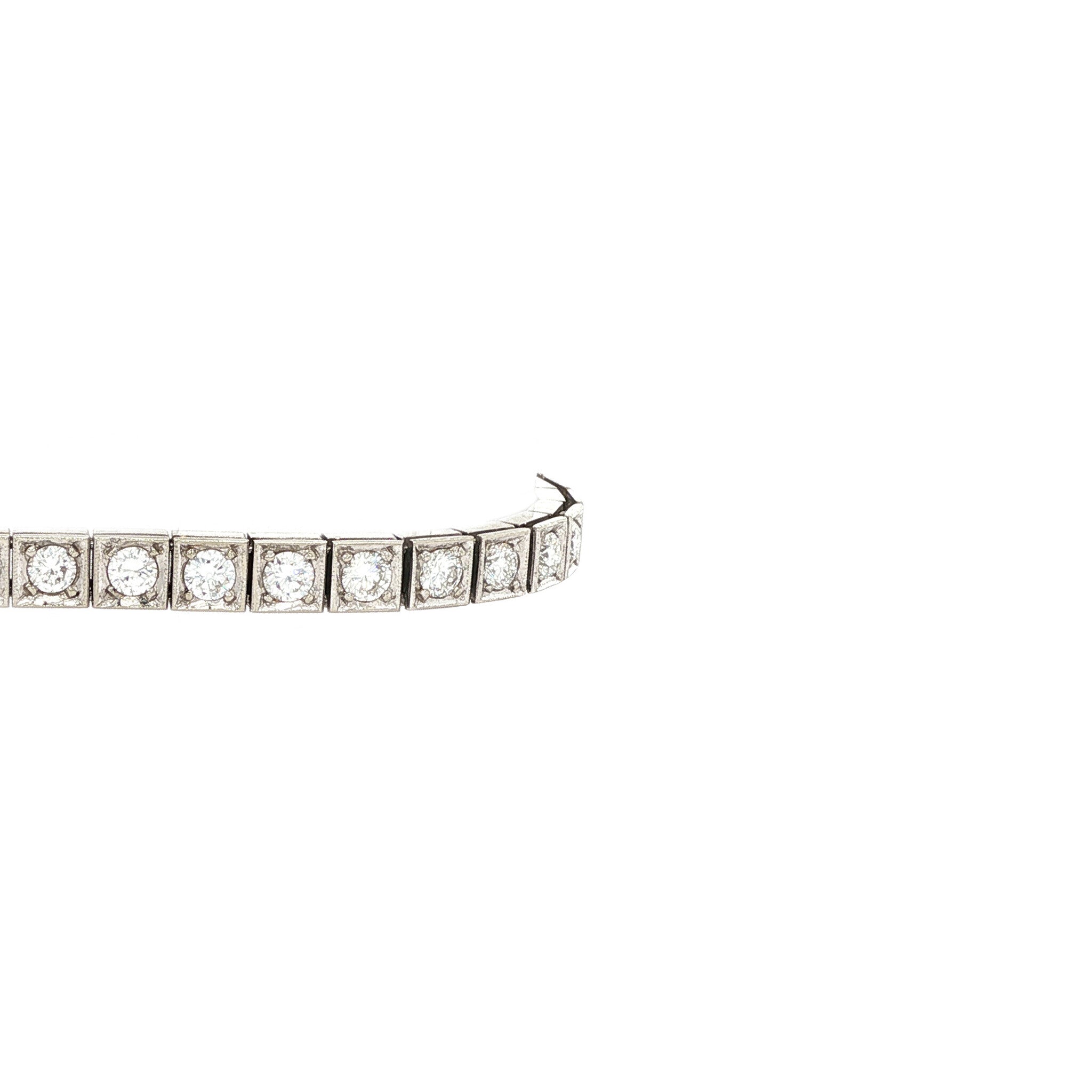 Witgouden tennisarmband met diamant 14 karaat