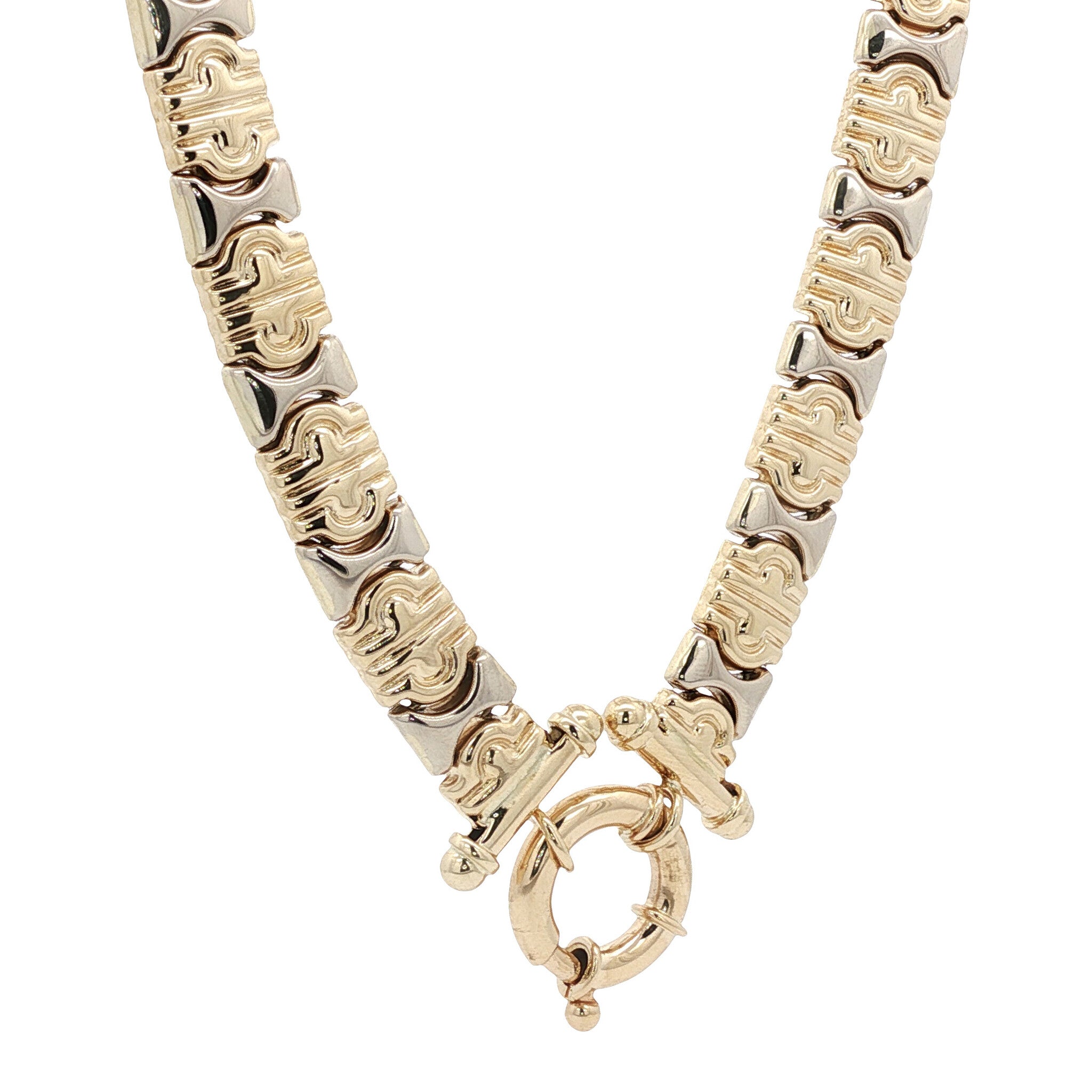 14 karat two-tone gold choker, 44 cm