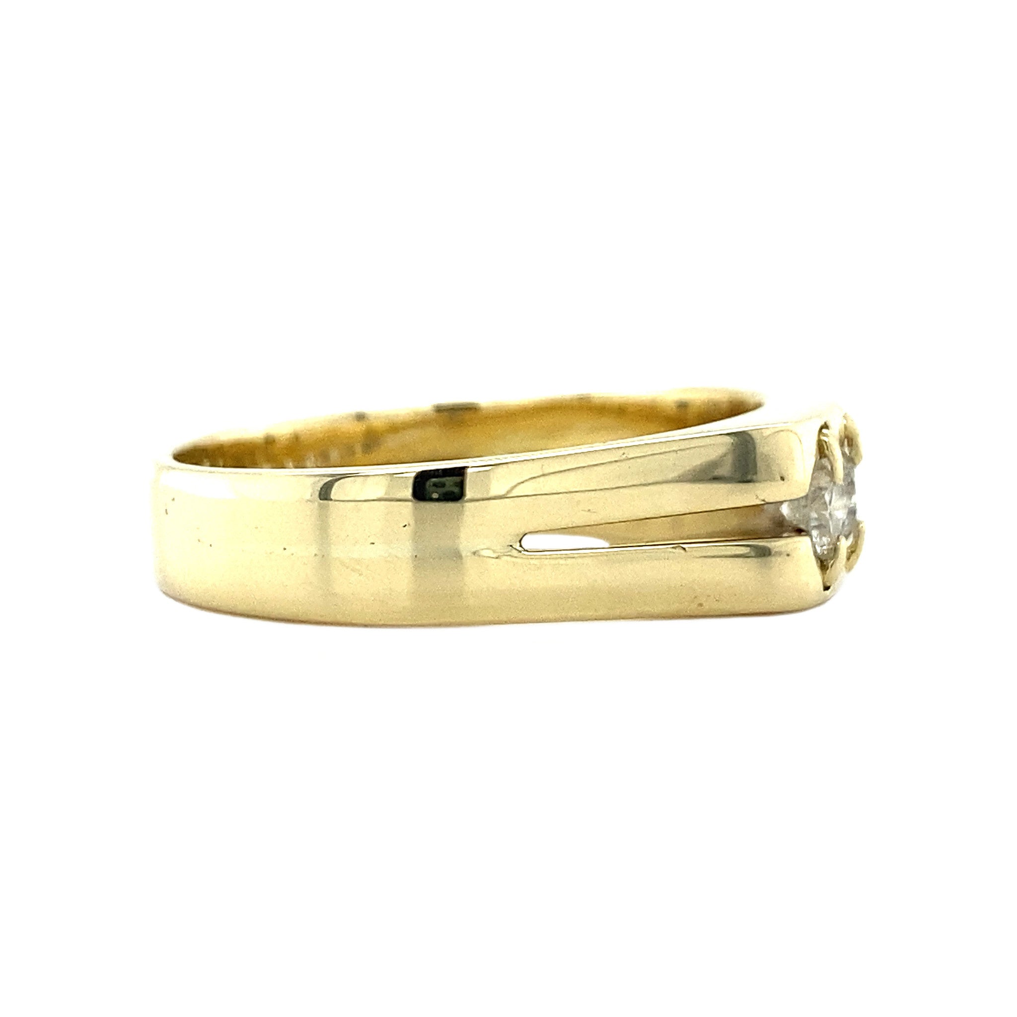 Gold men's ring with diamond 14 kt