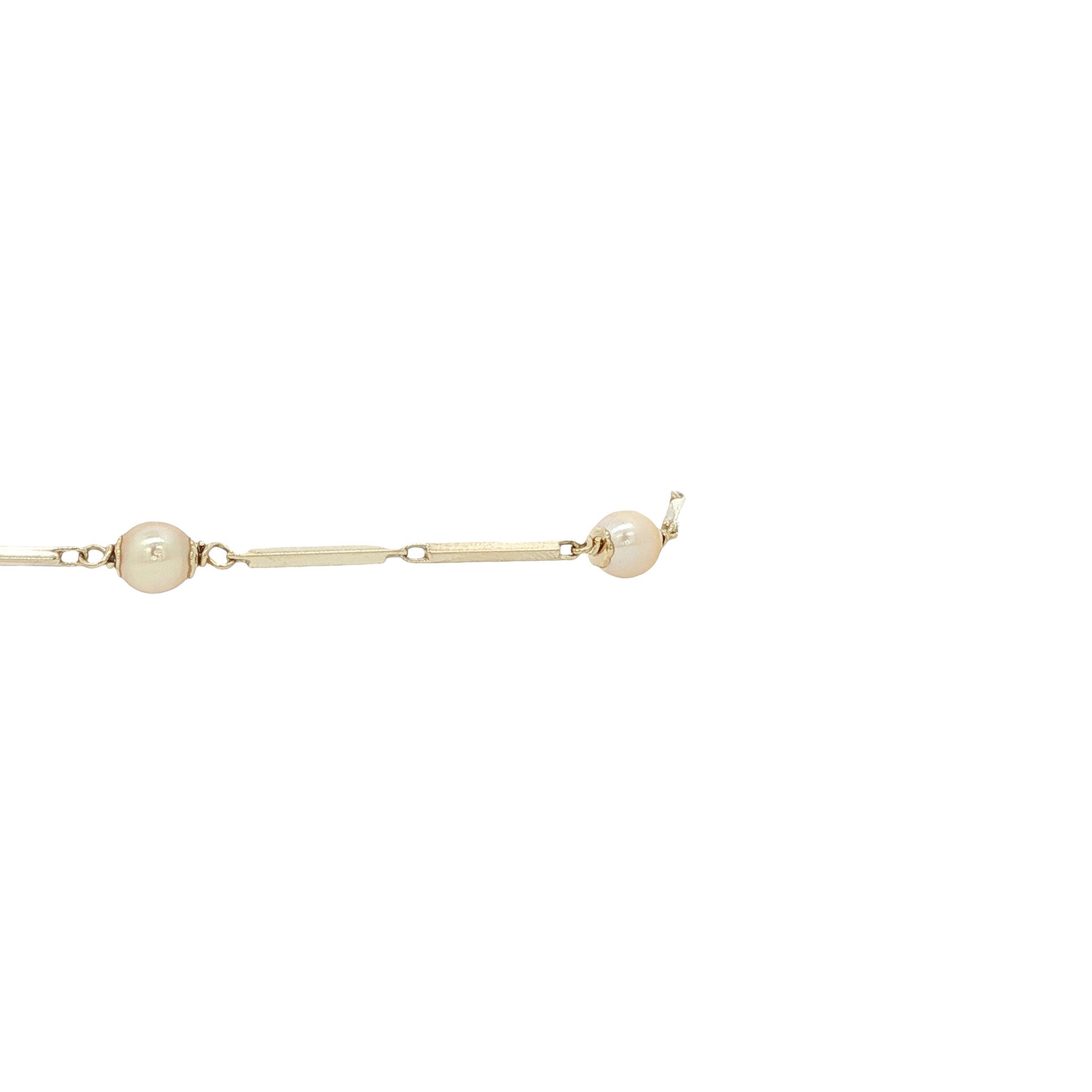 Gouden armband met parels 20.5 cm 14 karaat