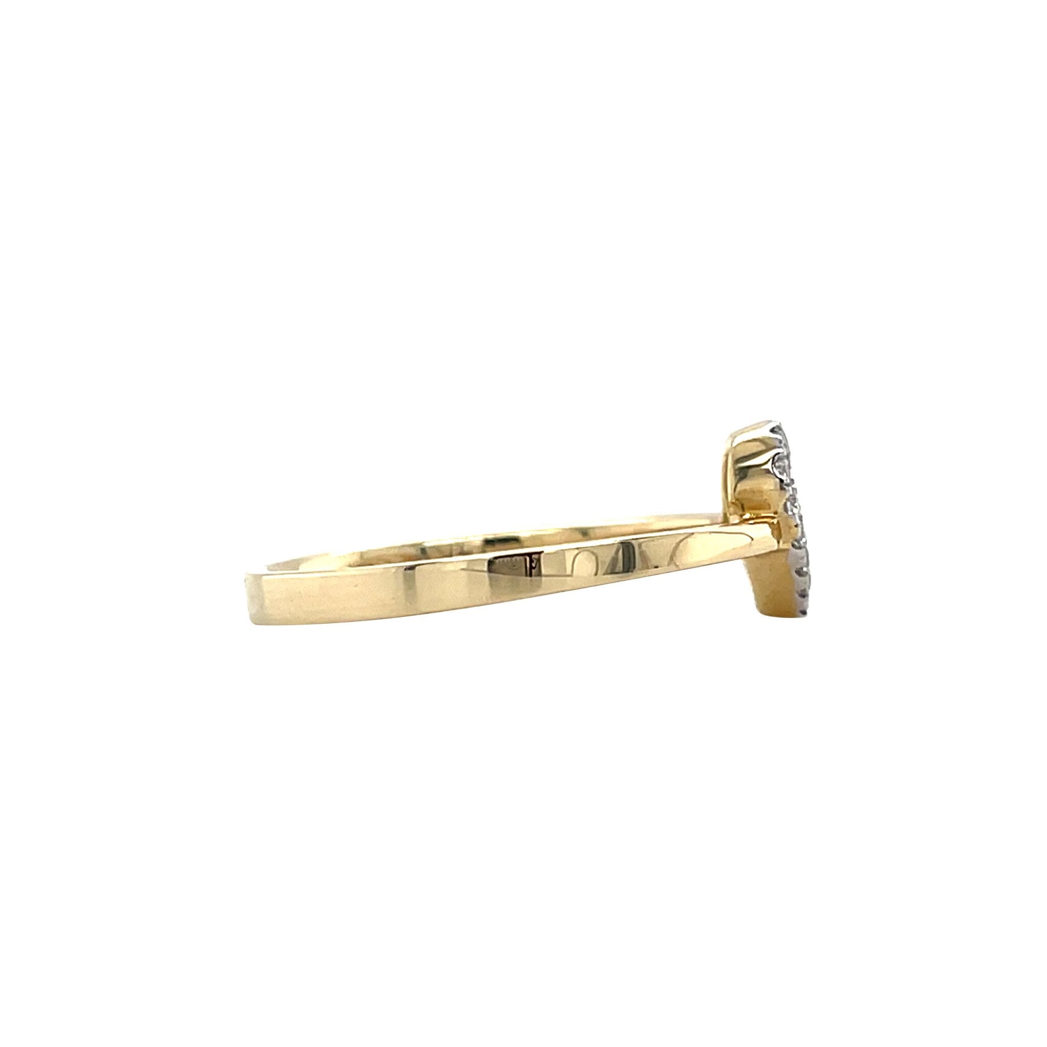 Gouden hart ring met diamant 14 karaat* nieuw