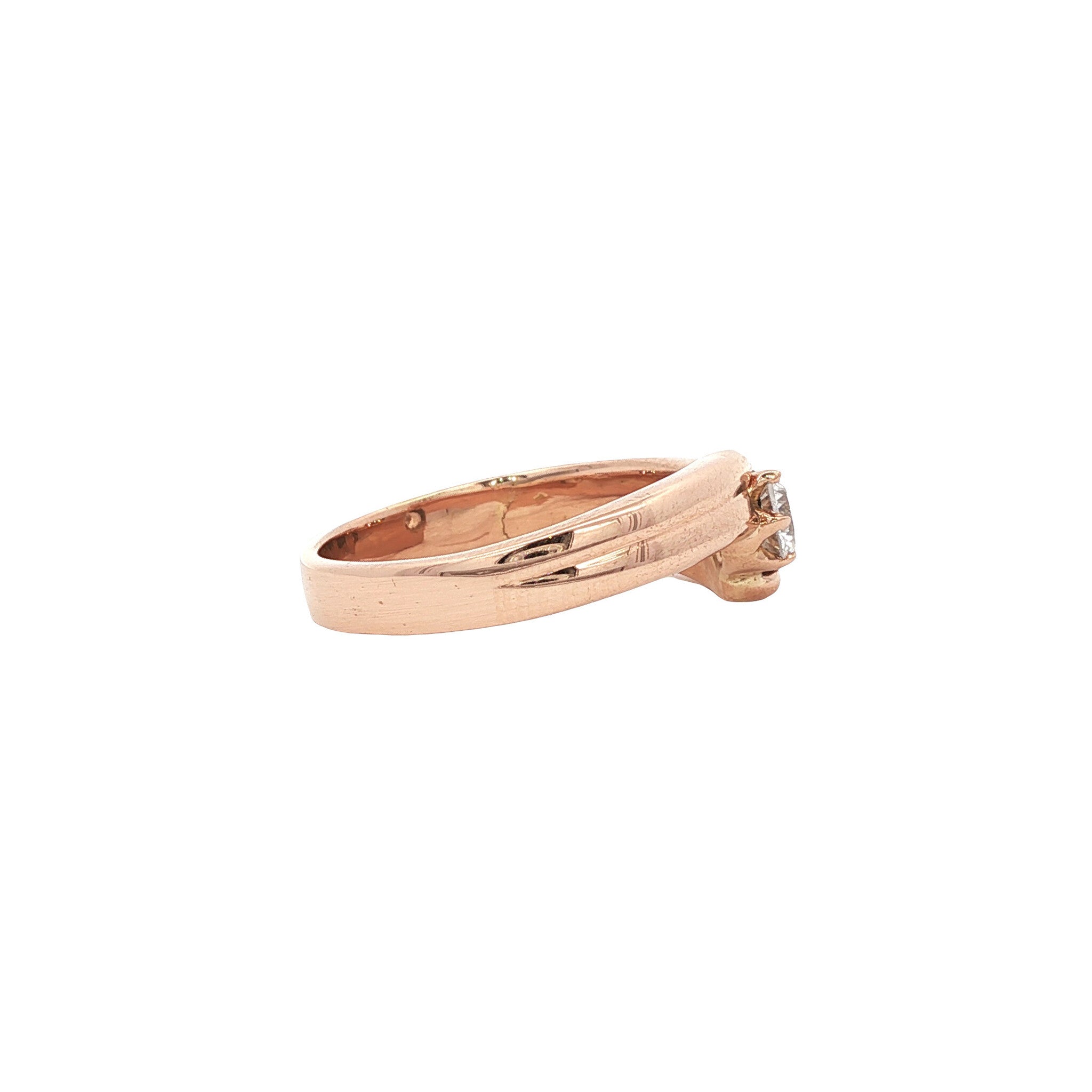 14-karat rose gold ring with zirconia