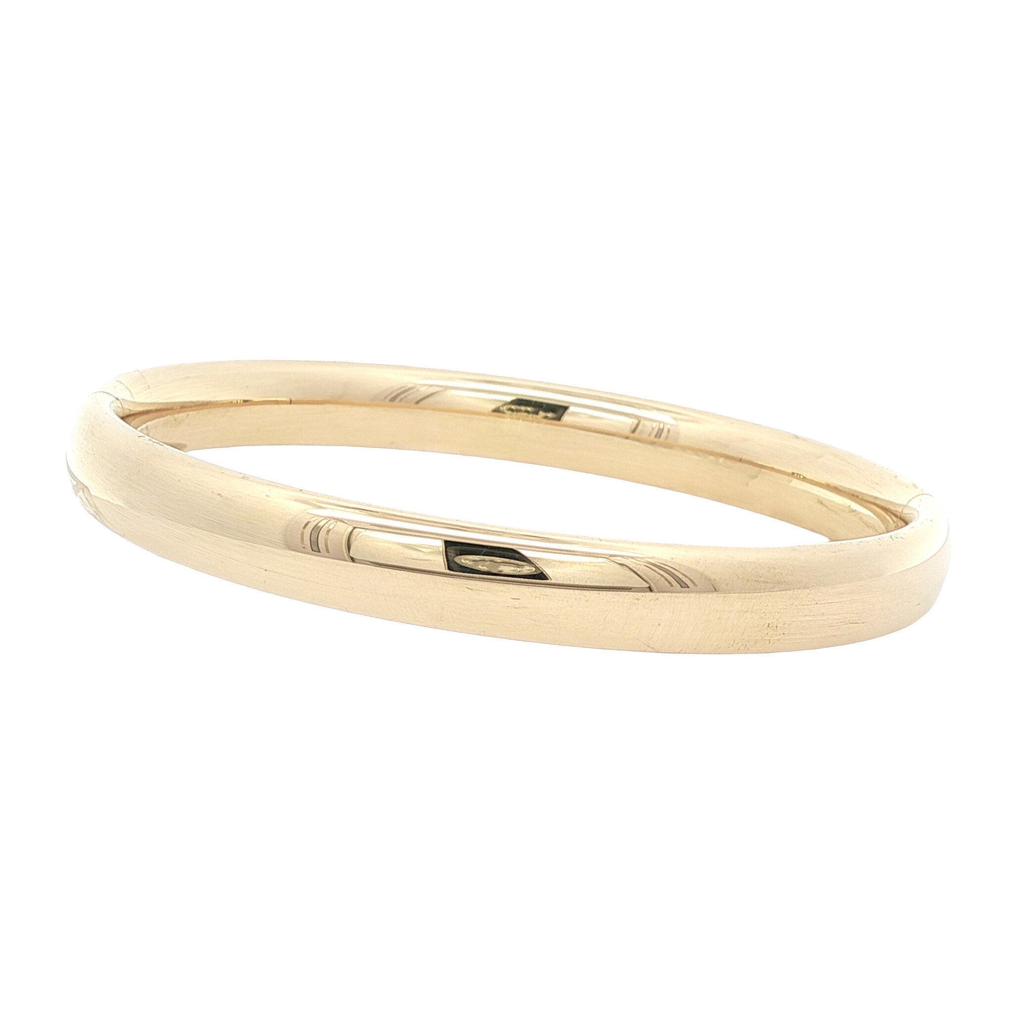 Gouden gladde bangle 14 karaat