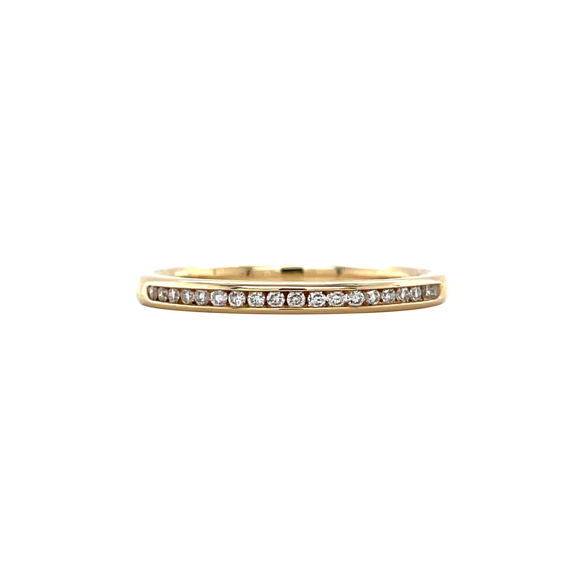 Gold rail ring with diamond 14 kt
