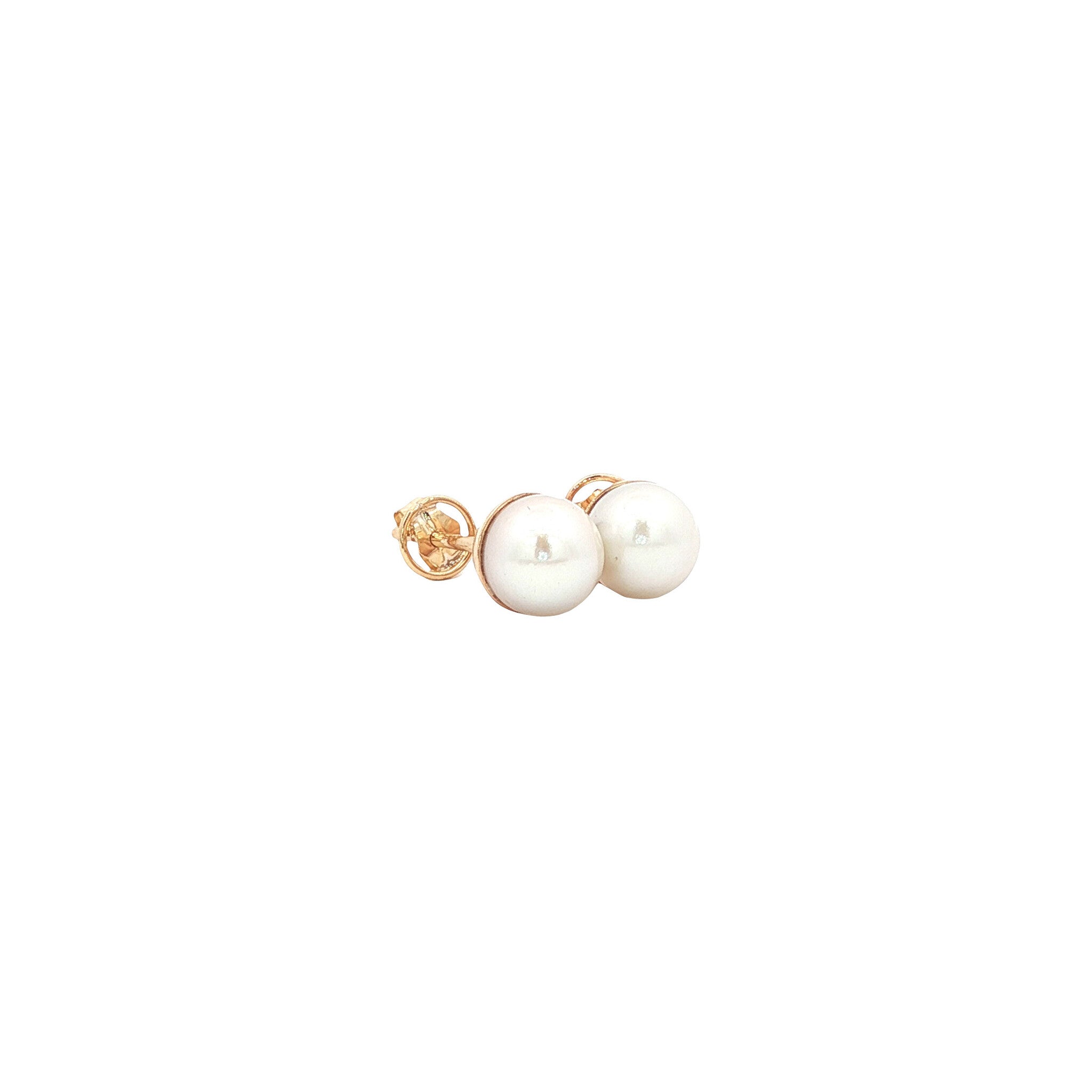 14 karat gold pearl stud earrings