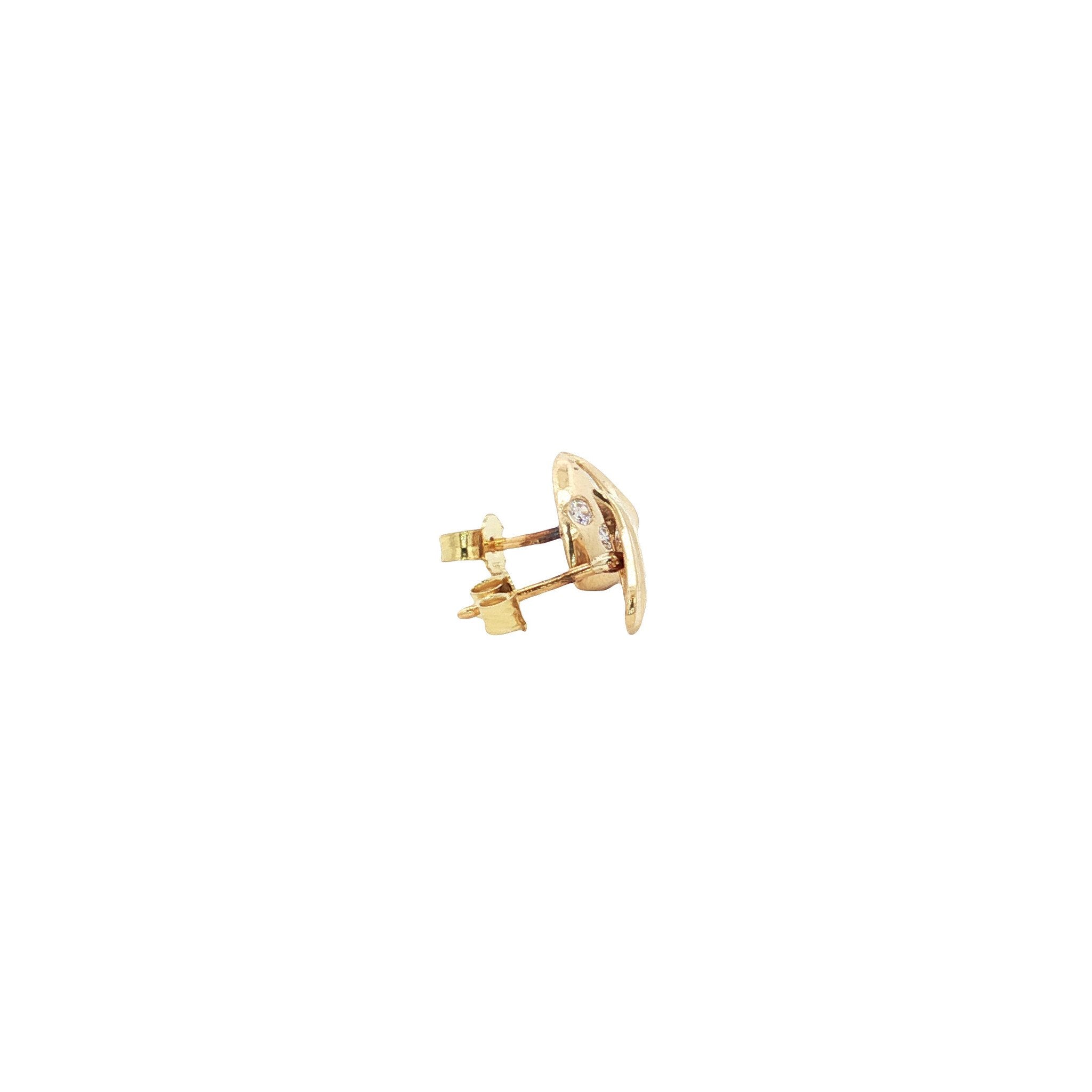 14 karat gold stud earrings with zirconia