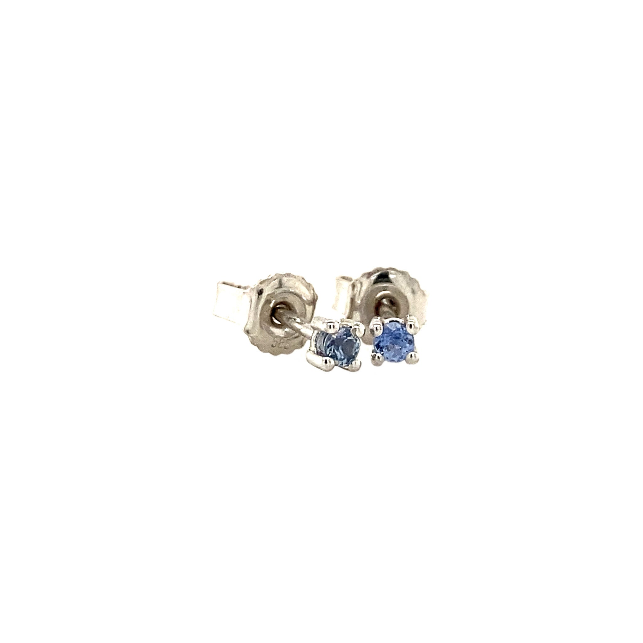 White gold solitaire stud earrings Miss Spring 14 kt