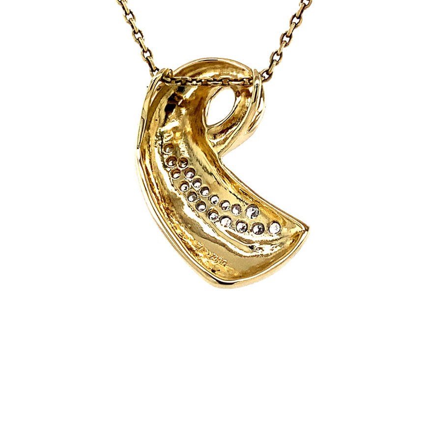 Gold pendant with zirconia 14 kt