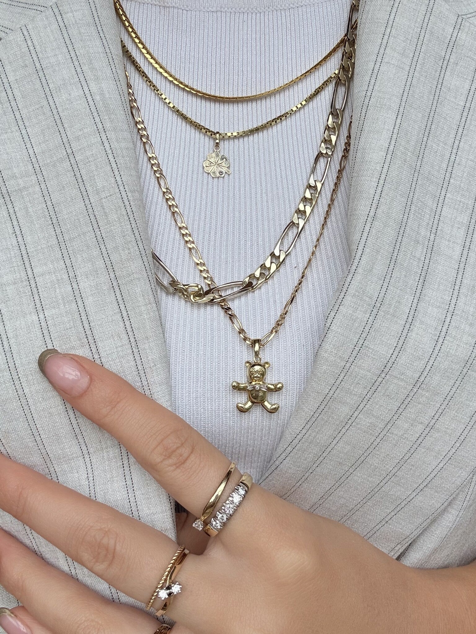 Gold length necklace Venetian 49.5 cm 14 karat