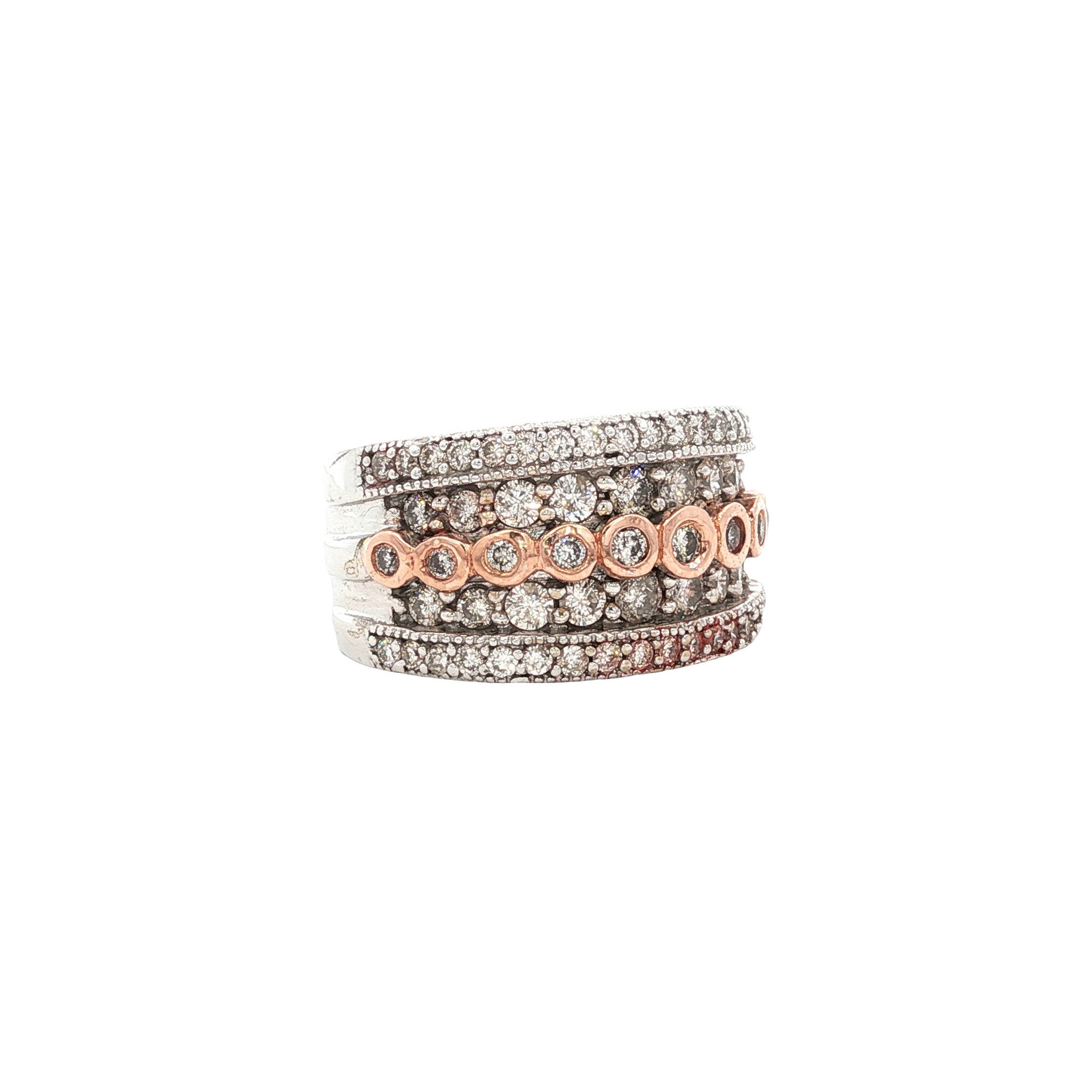 14-karat white gold ring with diamond