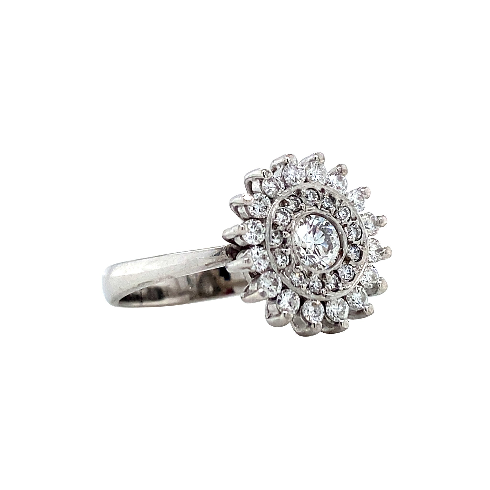 White gold ring with diamond 14 karat