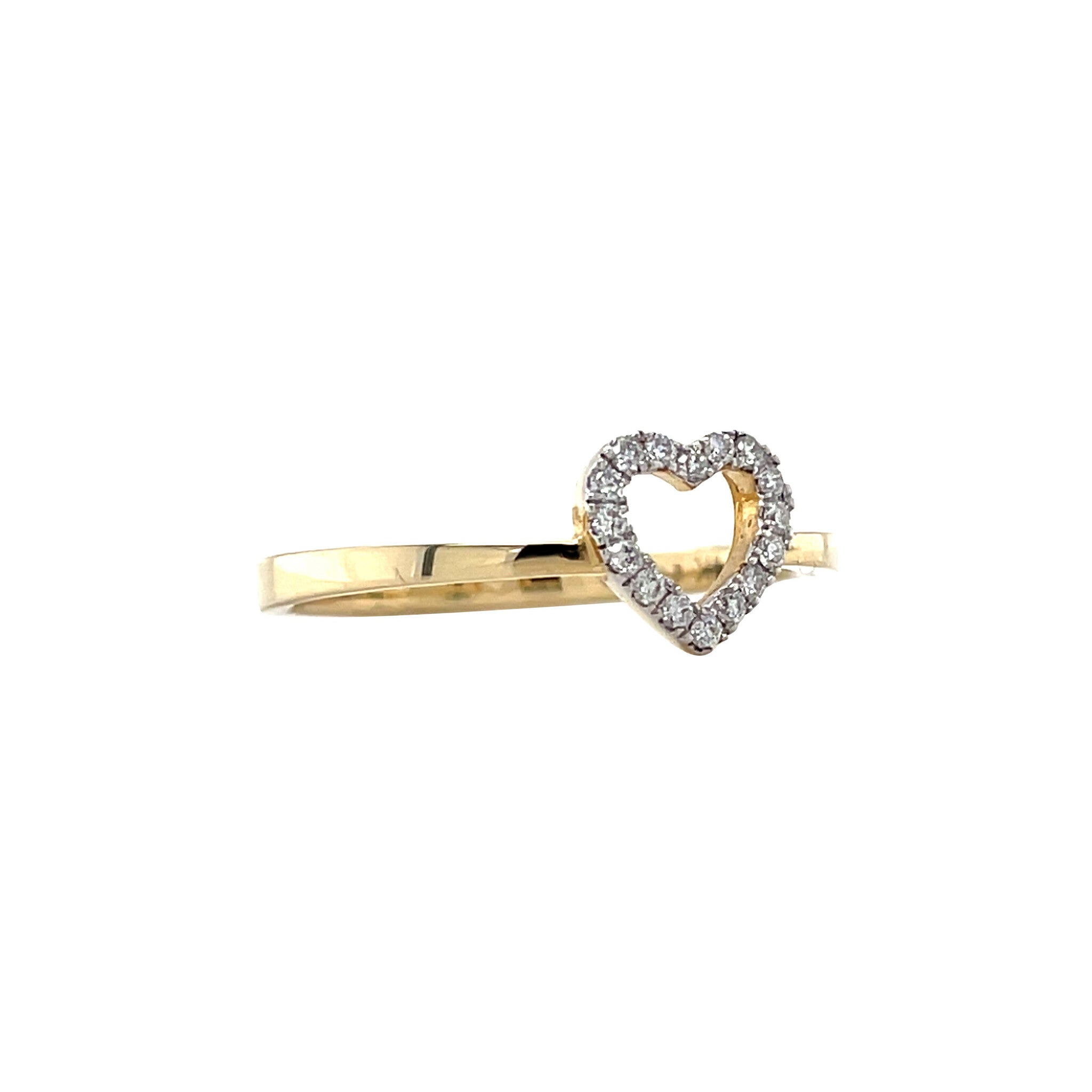 Gouden hart ring met diamant 14 karaat* nieuw