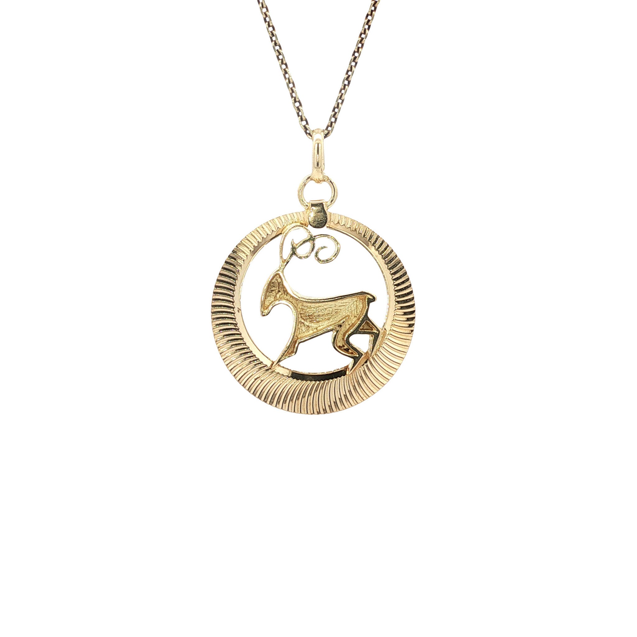 Gold Capricorn pendant 14 karat