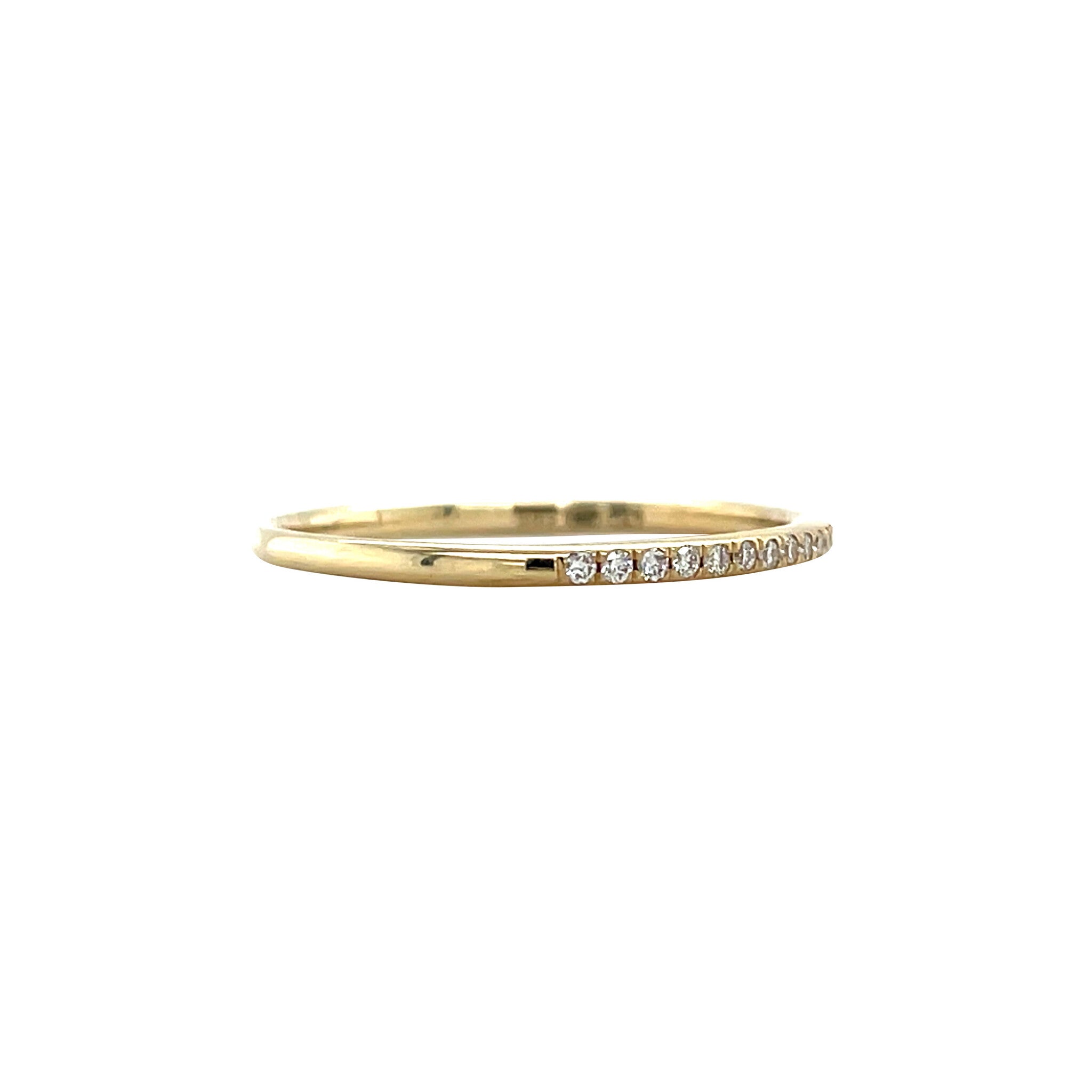 Gold row ring with diamond 14 kt
