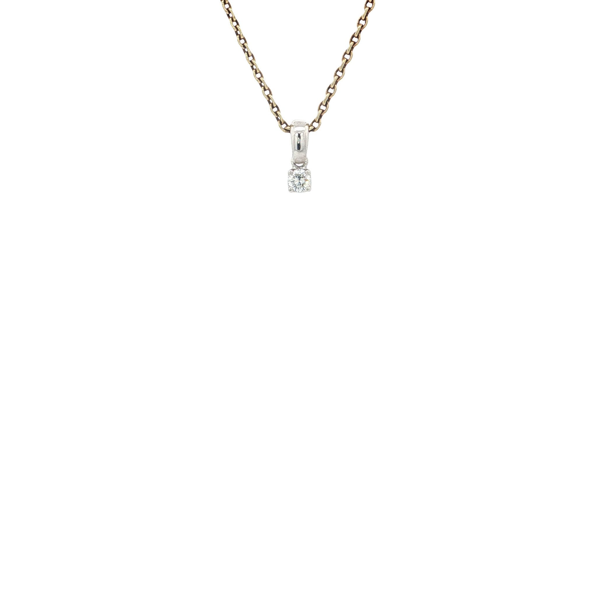 White gold solitaire pendant with diamond 18 karat* new