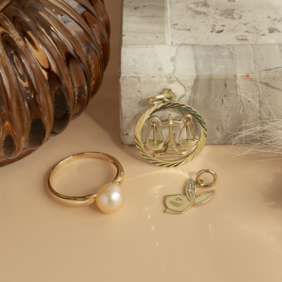 Gold scales pendant 14 karat