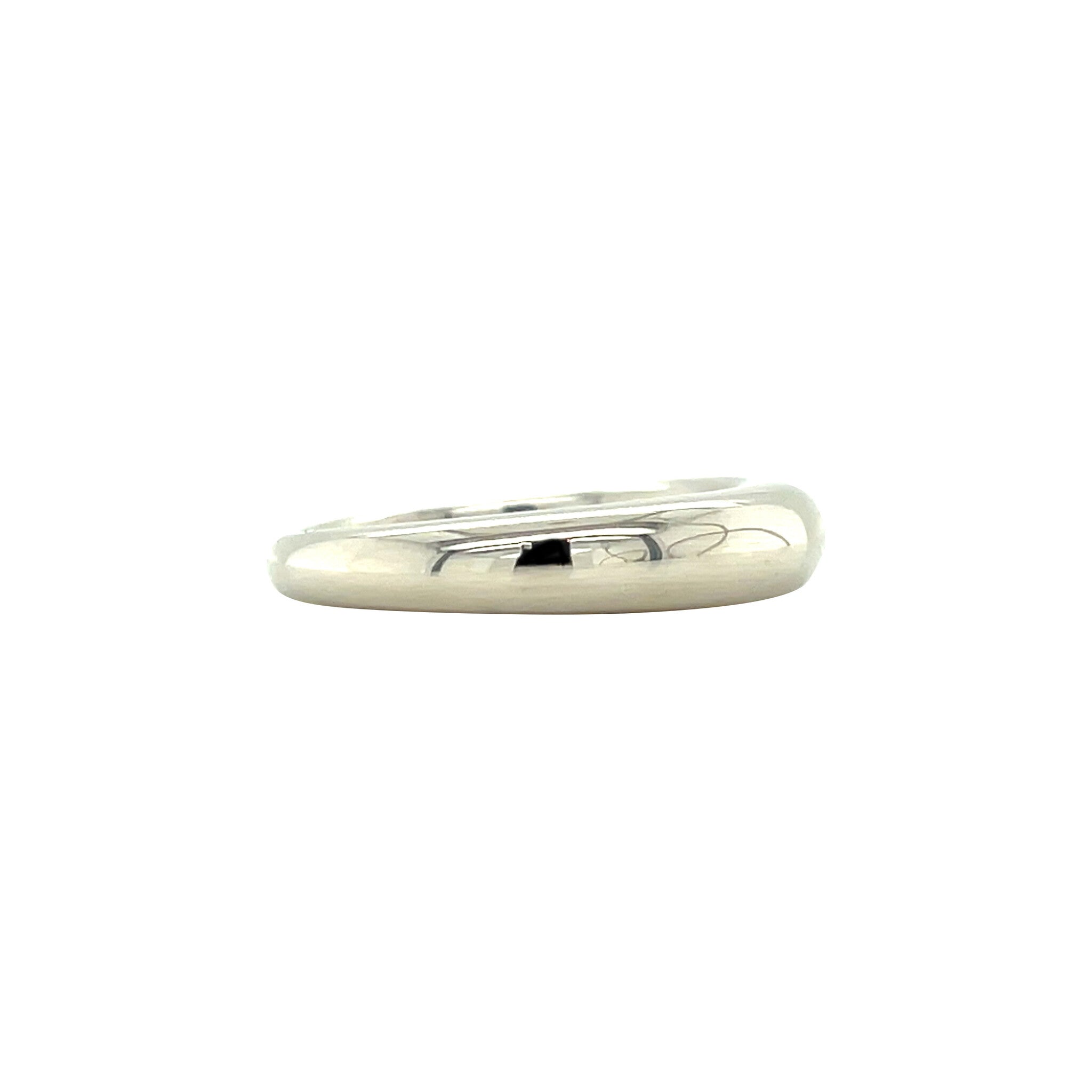 White gold smooth ring 14 karat