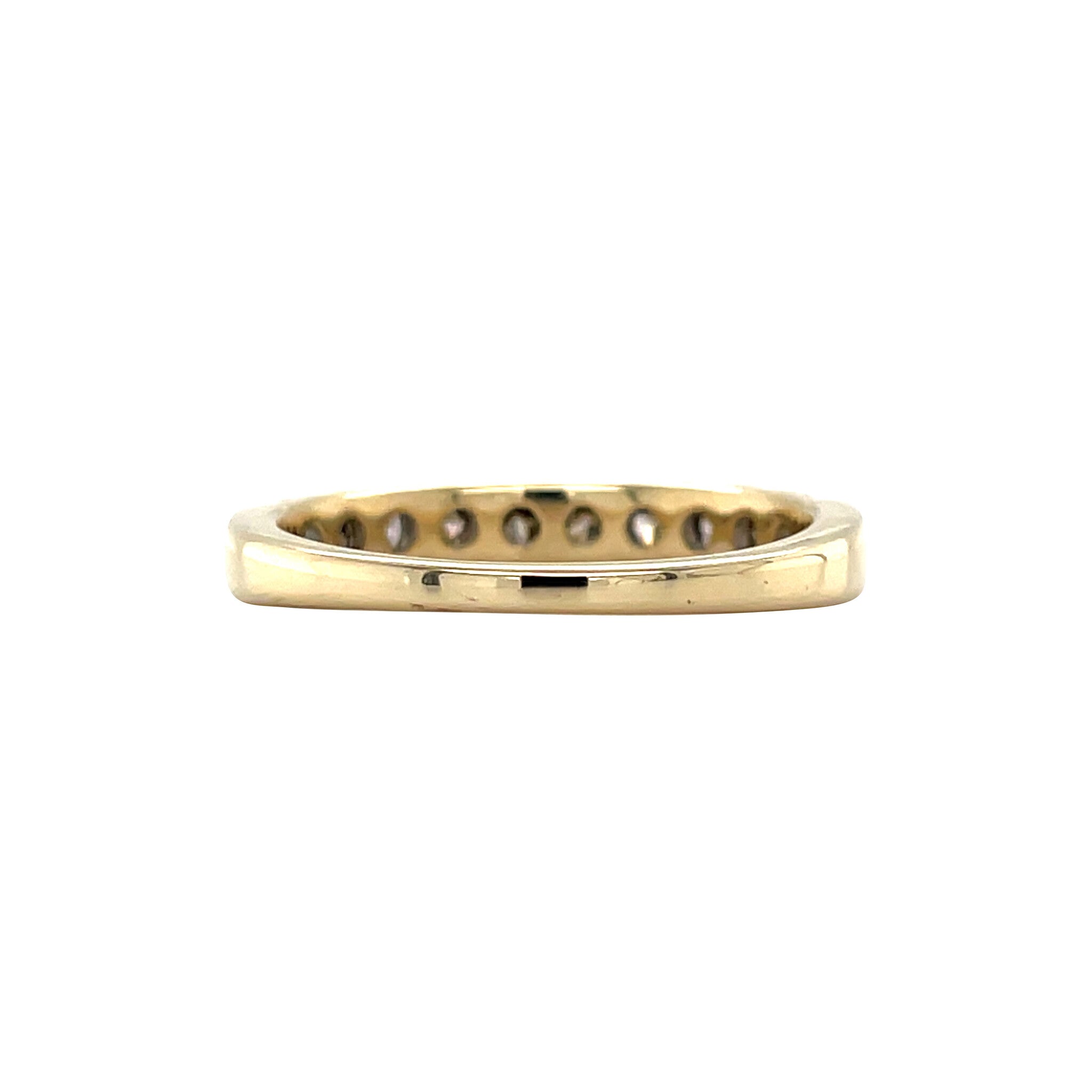 Gold row ring with diamond 14 karat