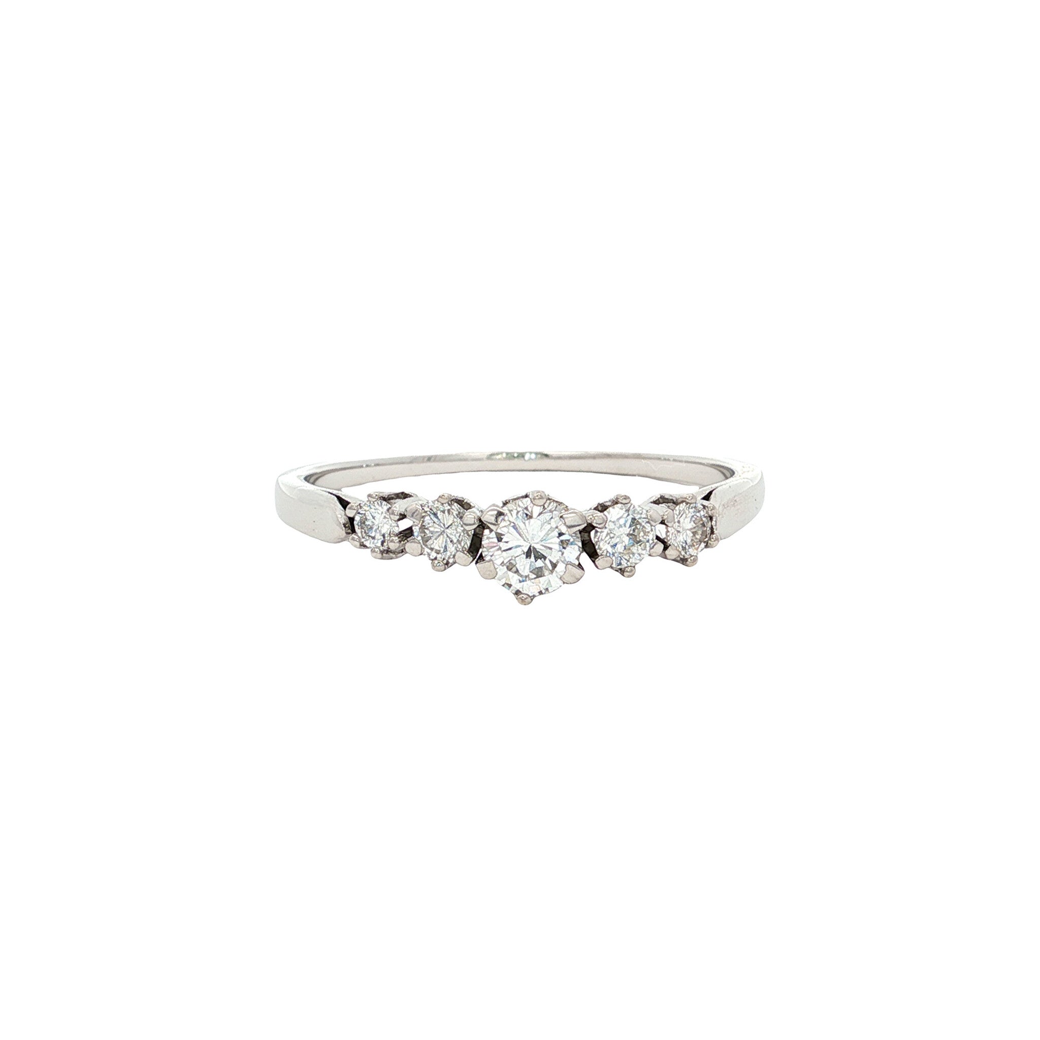 White gold ring with diamond 14 karat