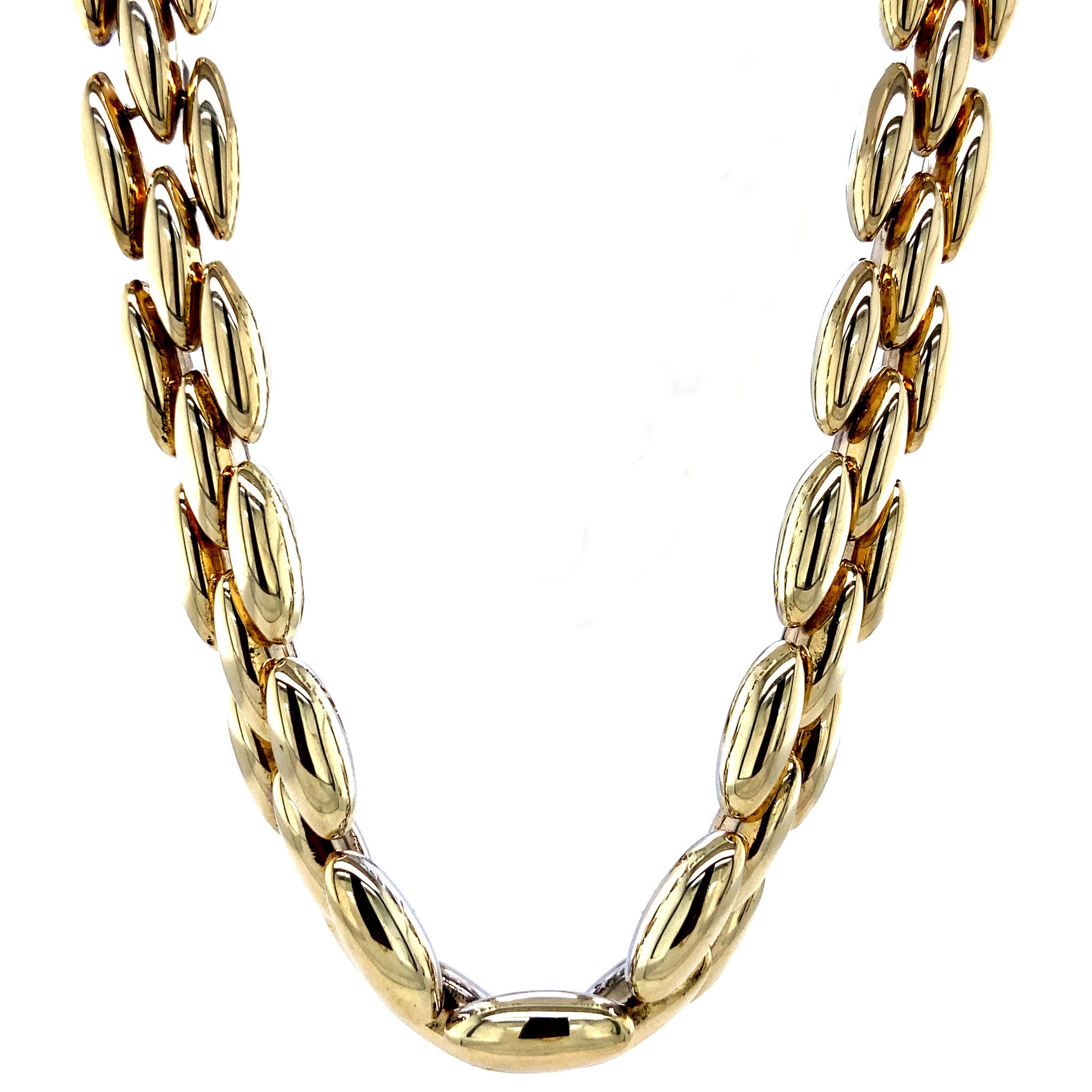 Gold choker bicolour 44 cm 14 karat