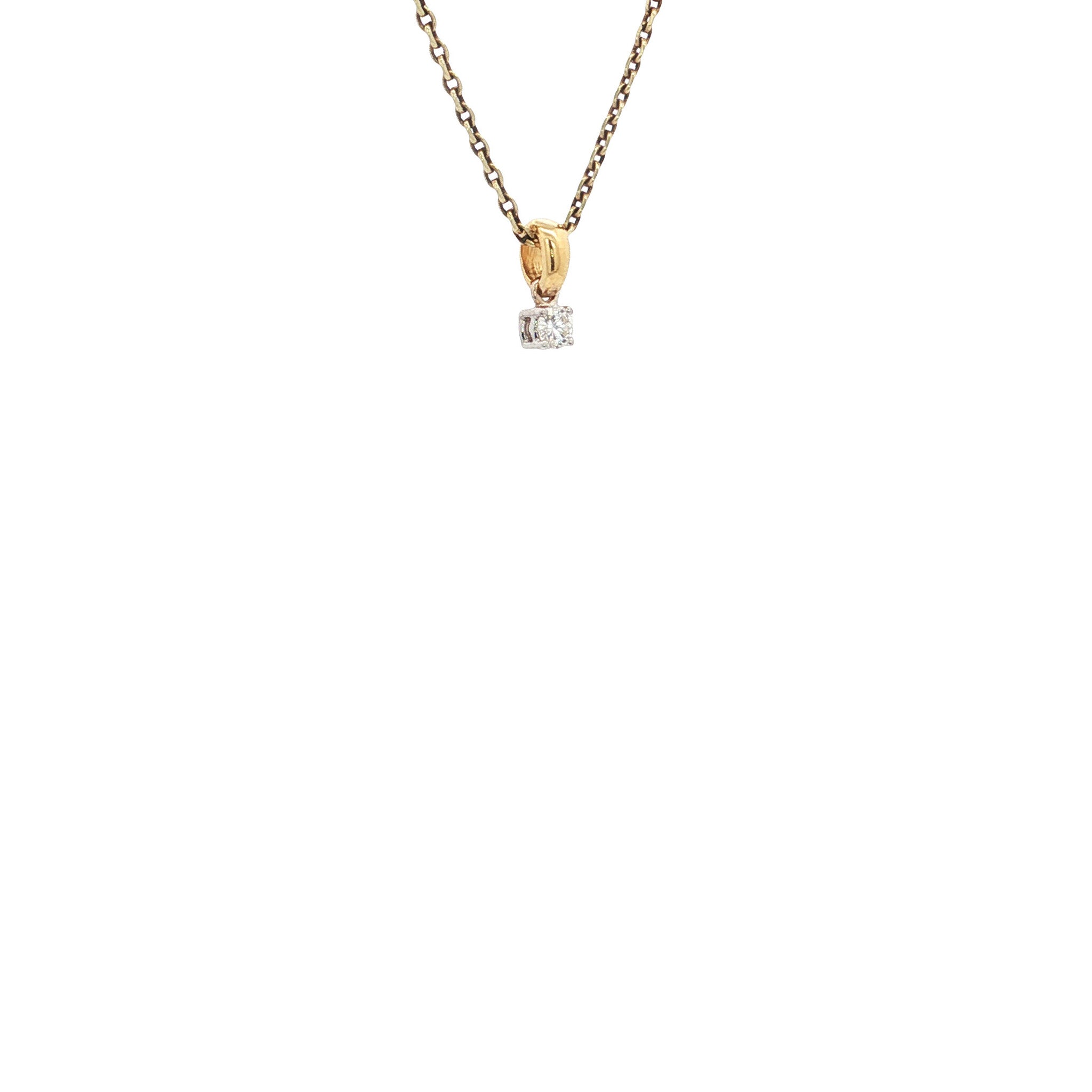 Gouden solitair hanger met diamant 18 karaat* nieuw