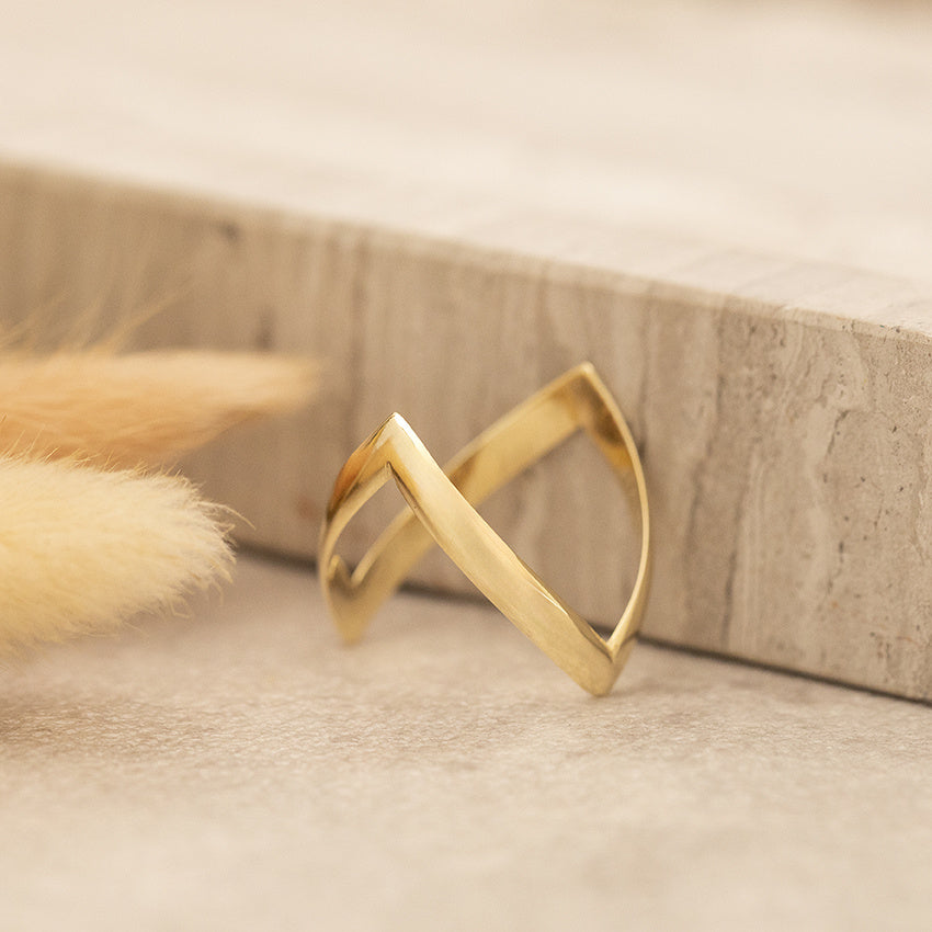 Gouden Fred kaps ring 14 karaat