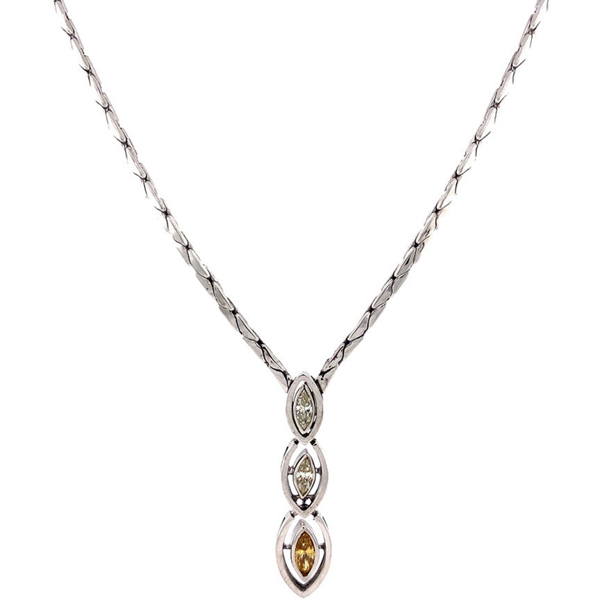 White gold choker with diamond 46 cm 14 kt