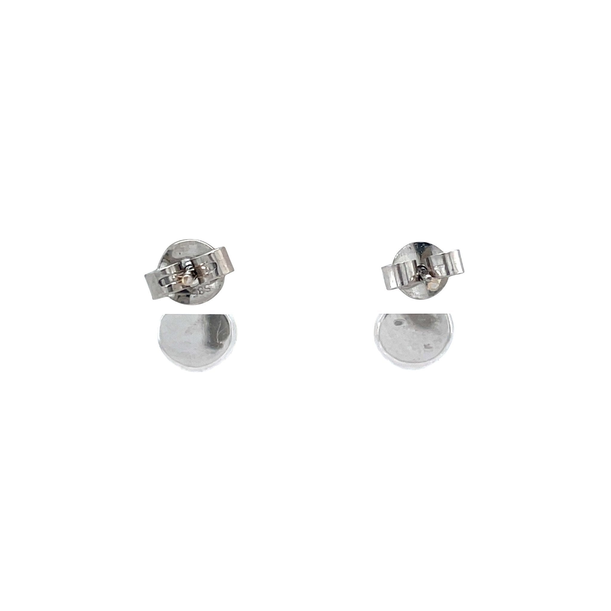 White gold stud earrings with pearl and zirconia 18 karat