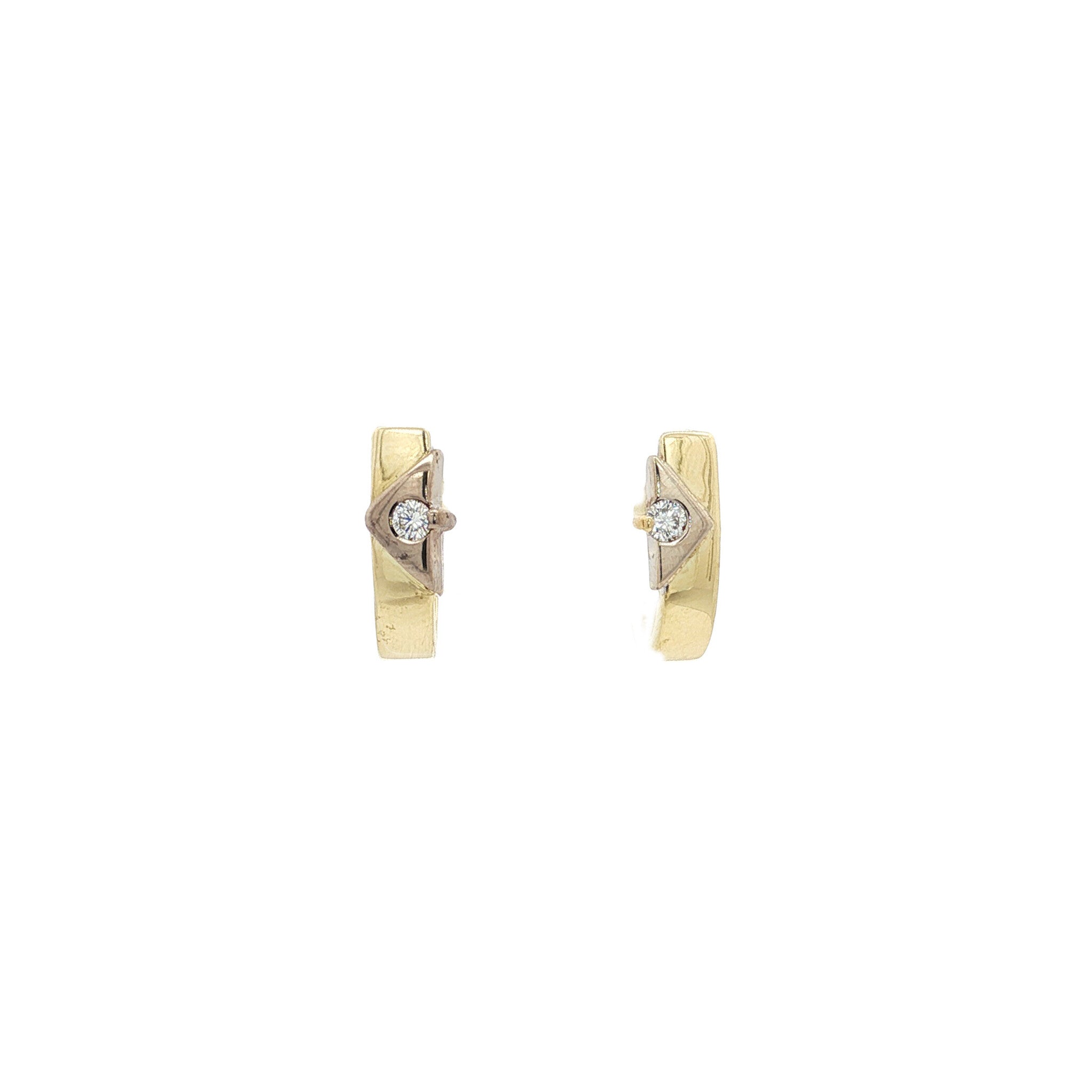Gold stud earrings with diamond 14 karat