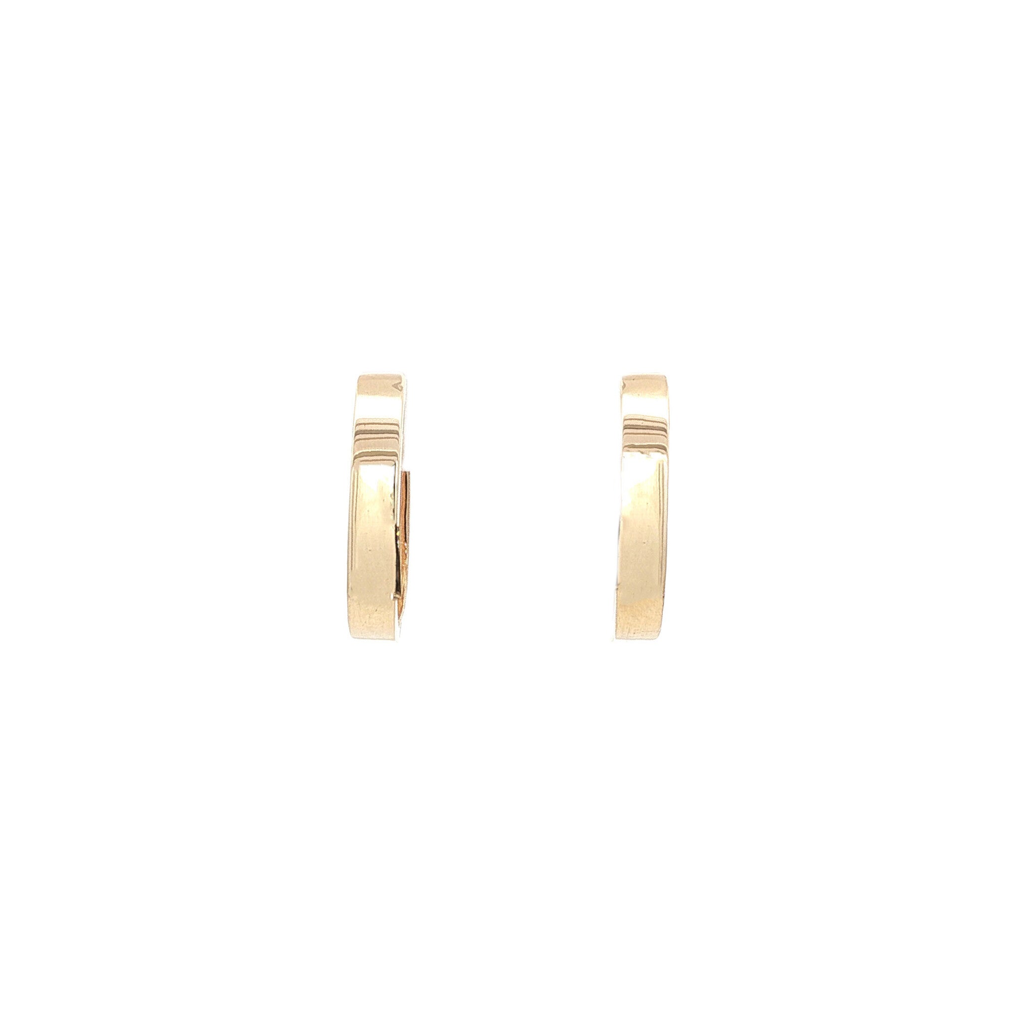 Gold hinged hoop earrings 14 karat